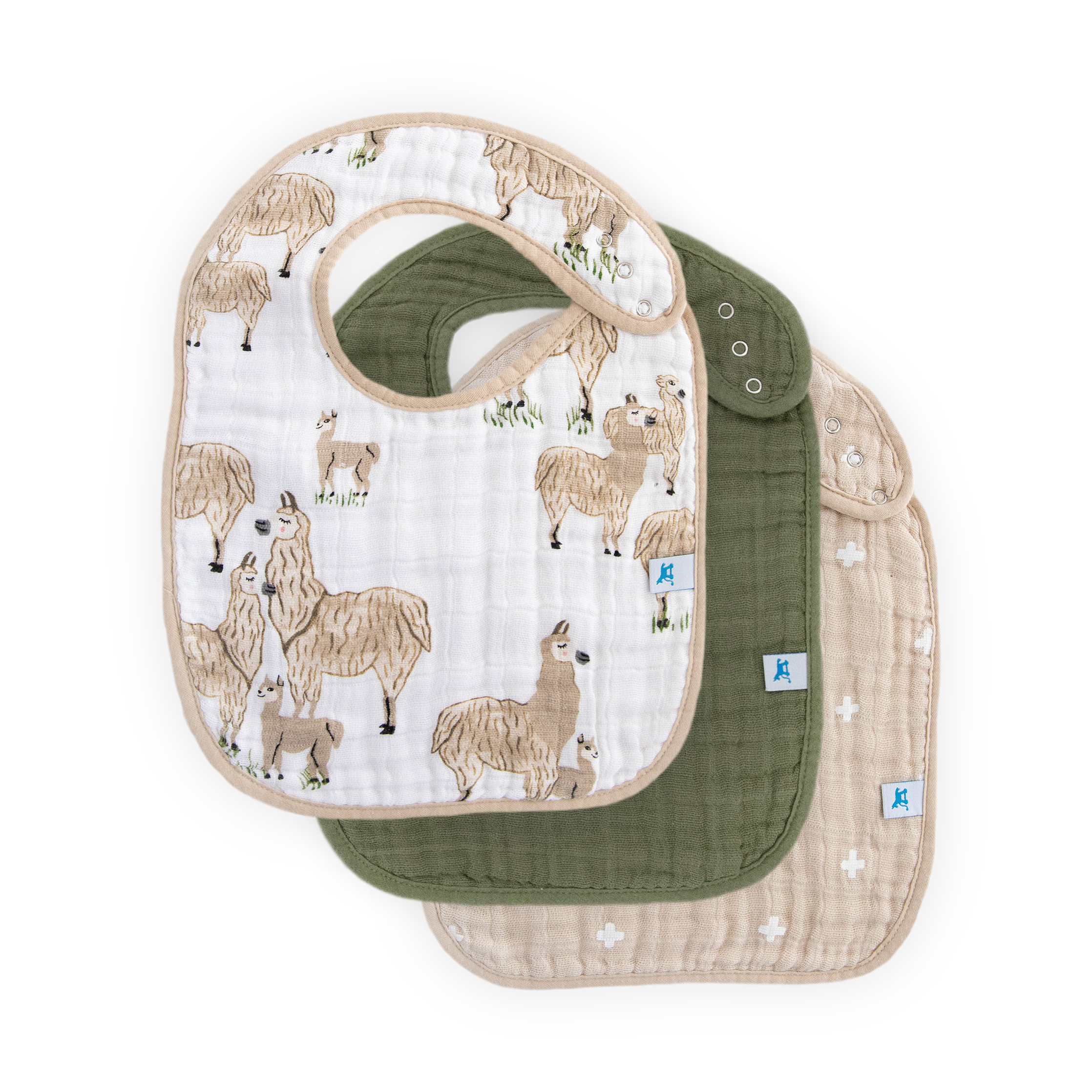 Cotton Muslin Classic Bib 3 Pack - Llama Llama