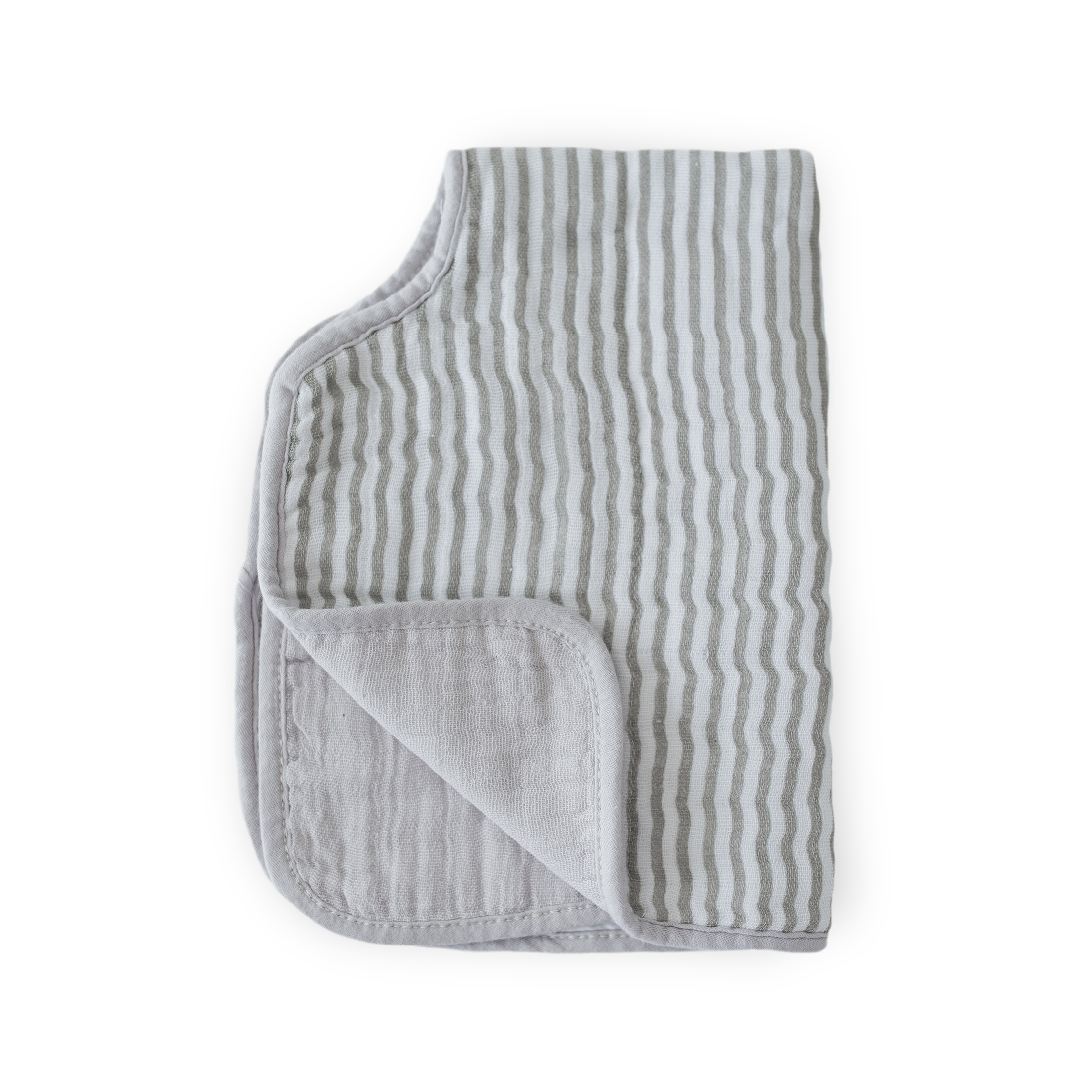 Cotton Muslin Burp Cloth - Grey Stripe