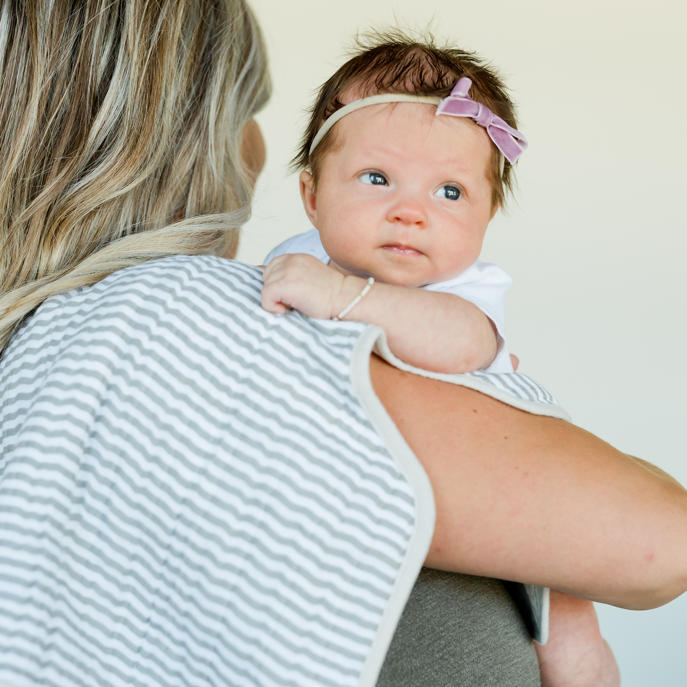 Cotton Muslin Burp Cloth - Grey Stripe