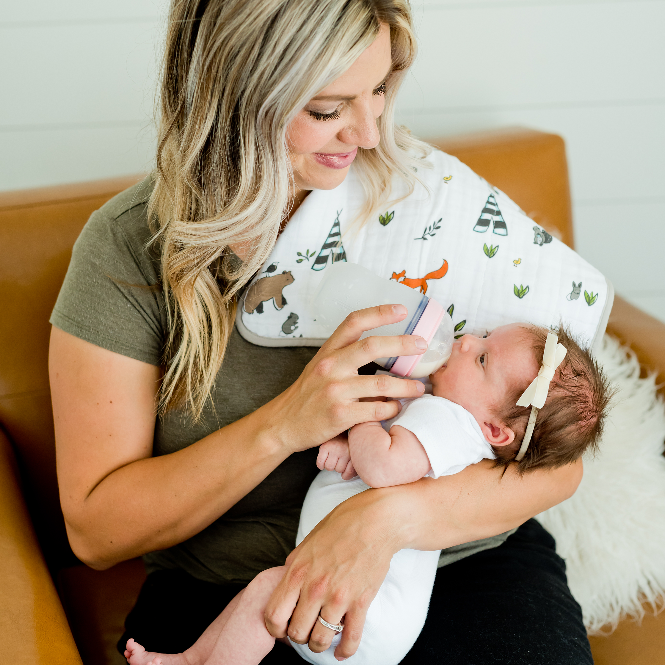 Cotton Muslin Burp Cloth - Forest Friends