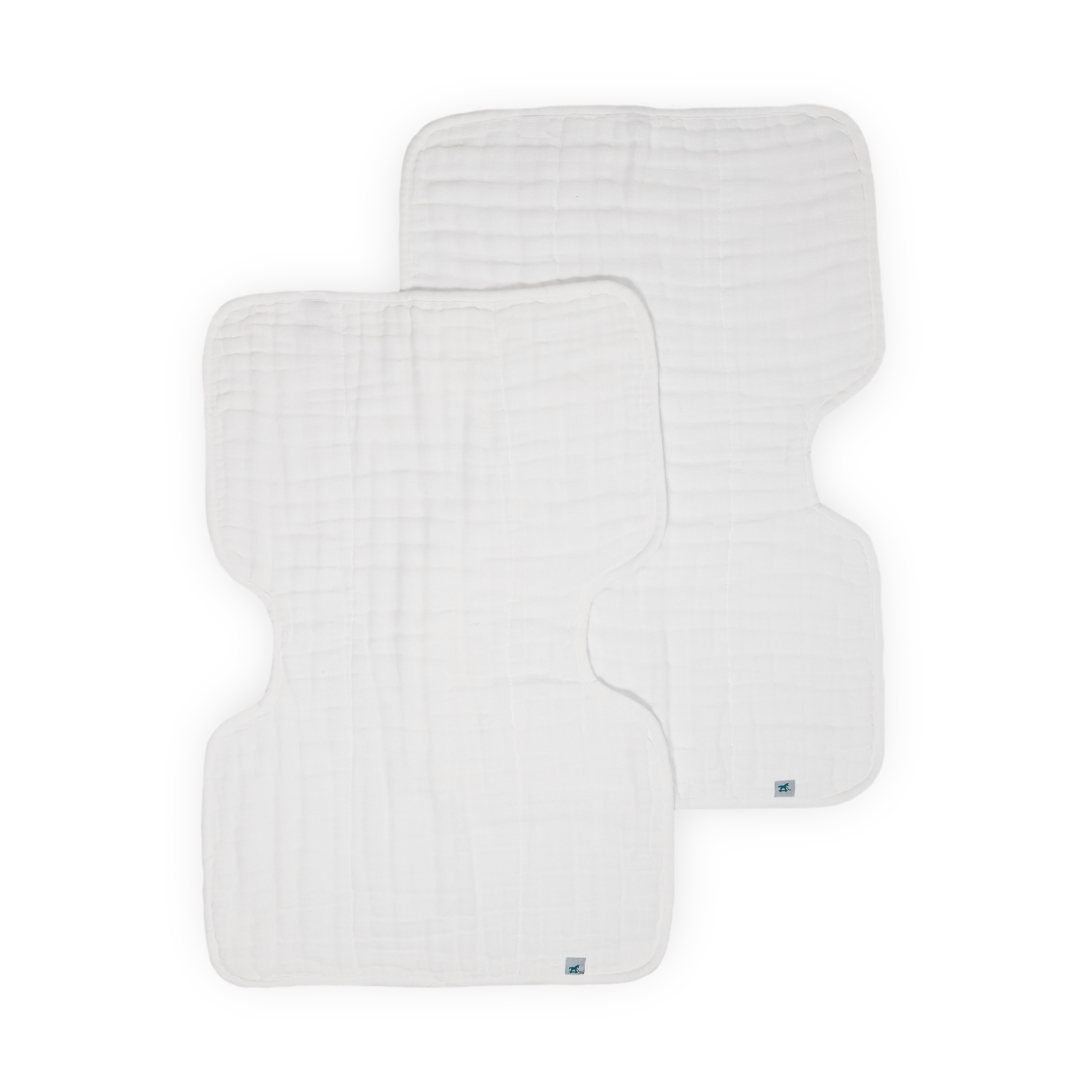 Organic Cotton Muslin Burp Cloth 2 Pack - White + White
