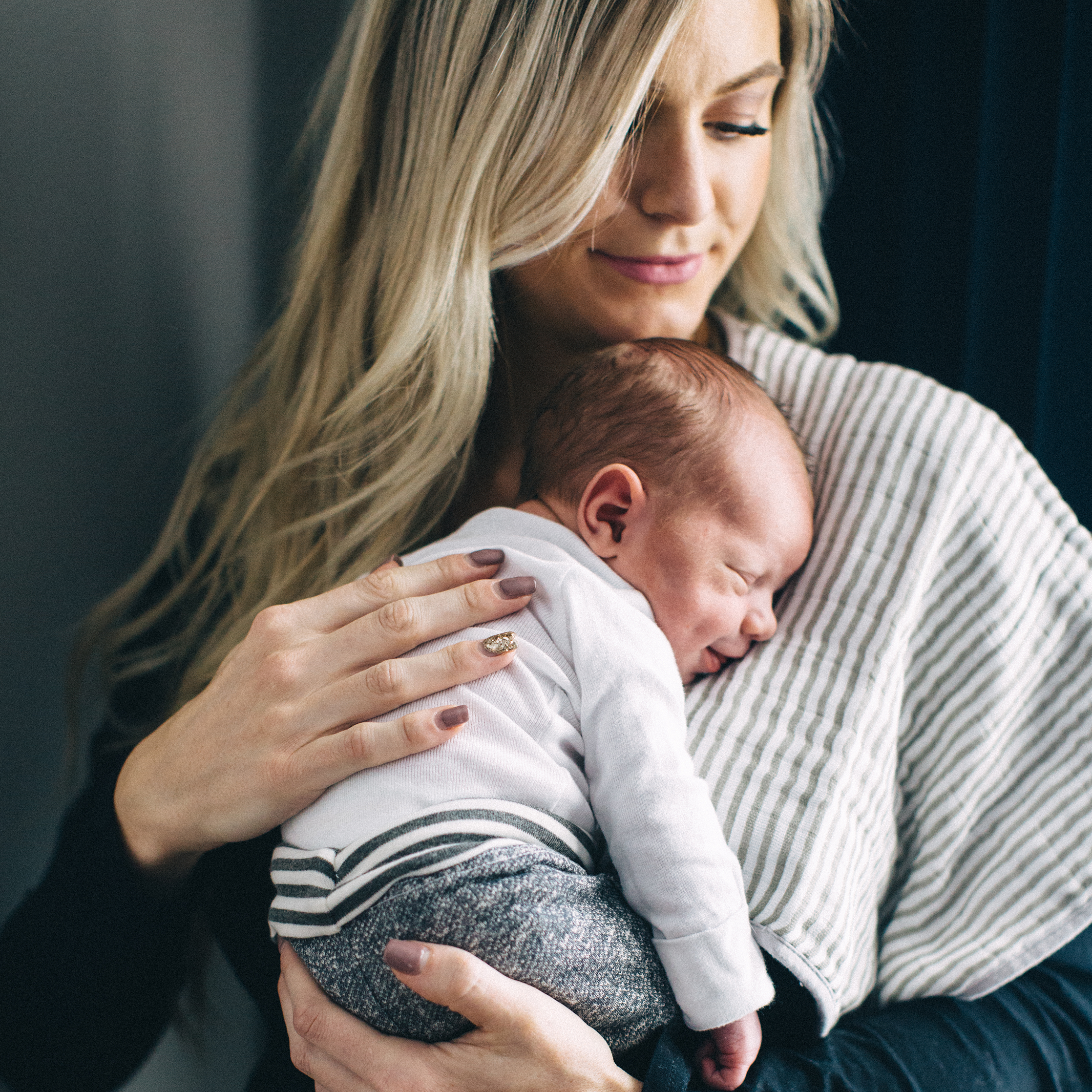 Cotton Muslin Burp Cloth 2 Pack - Grey Stripe