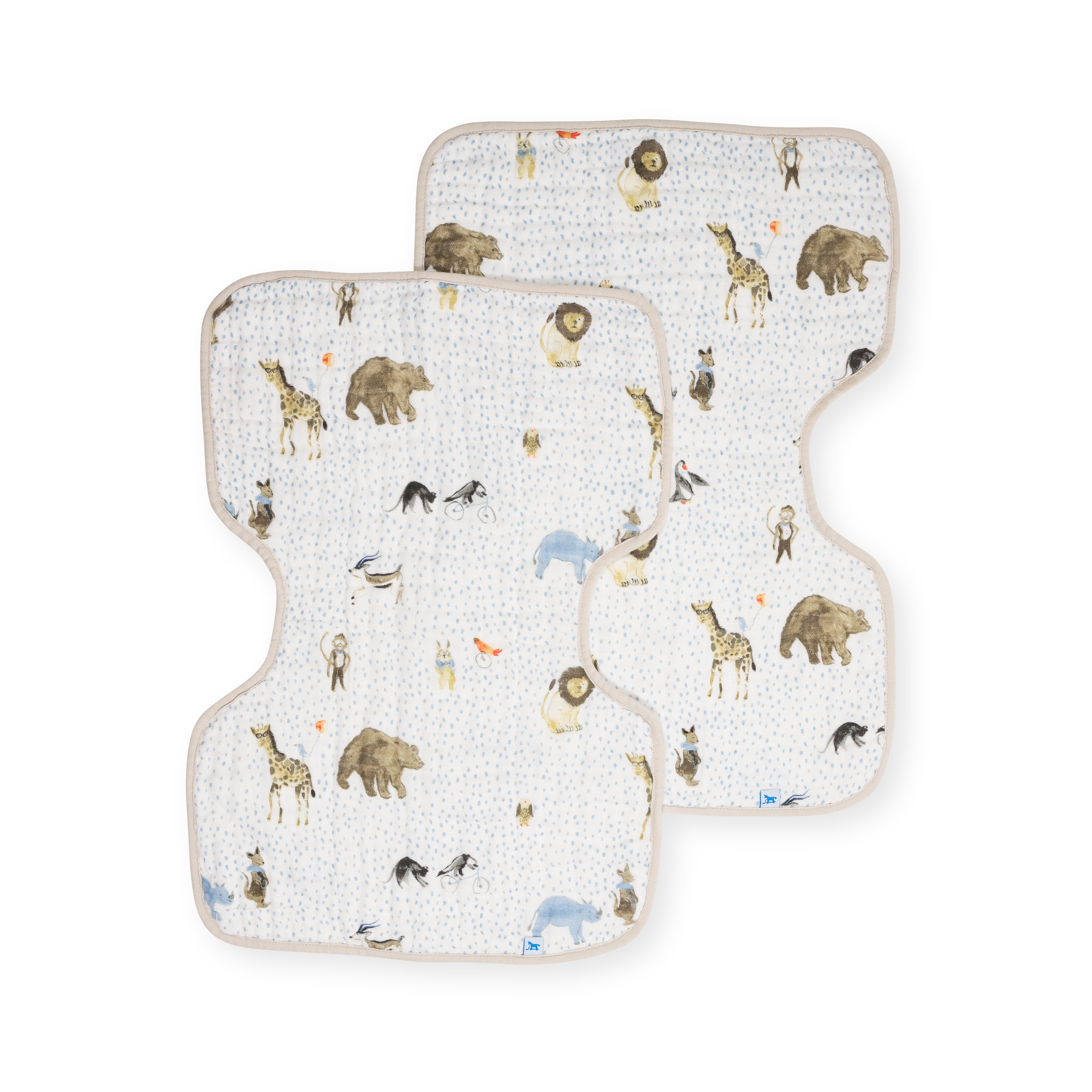 Cotton Muslin Burp Cloth 2 Pack - Party Animals