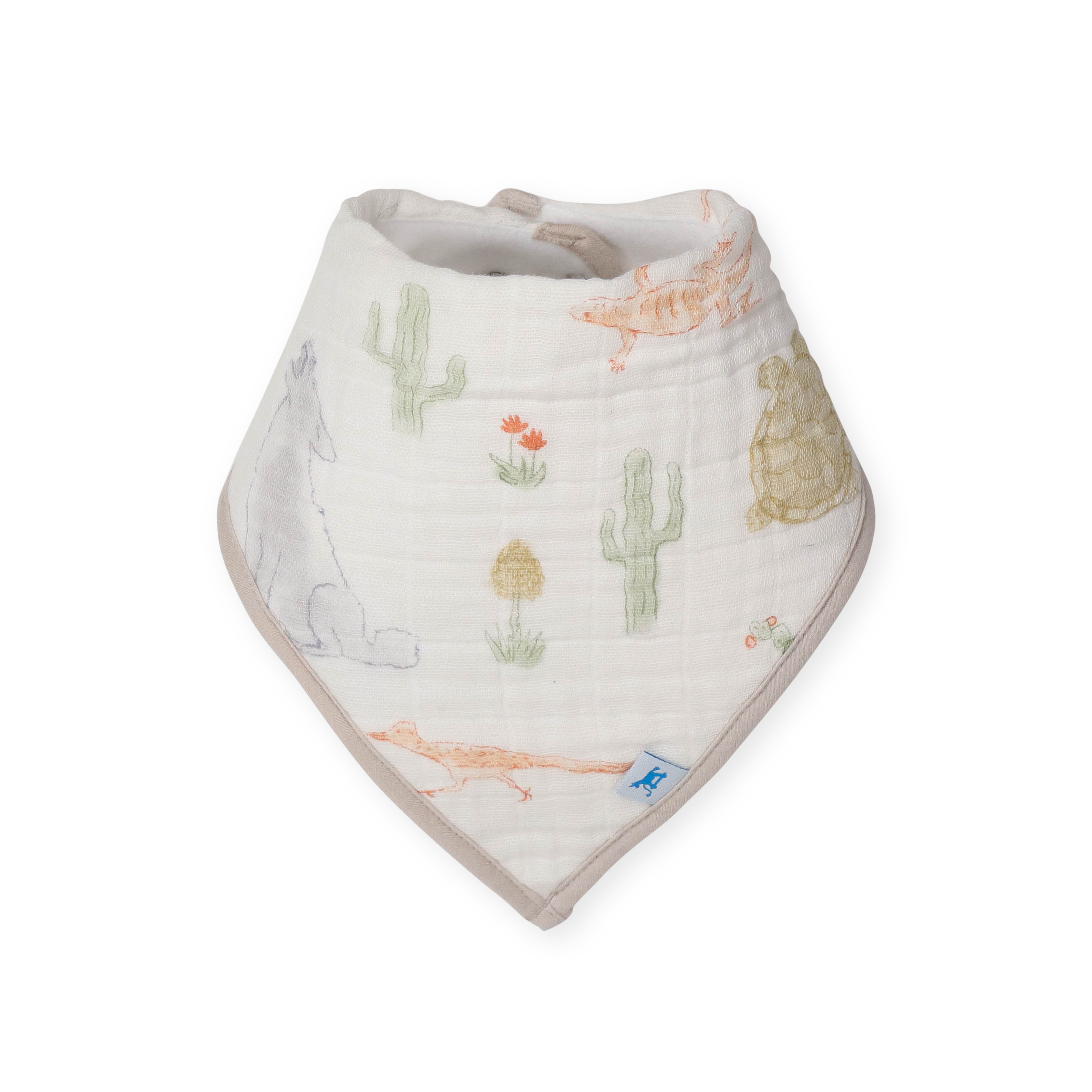 Cotton Muslin + Fleece Bandana Bib 4 Pack - Adobe Checker