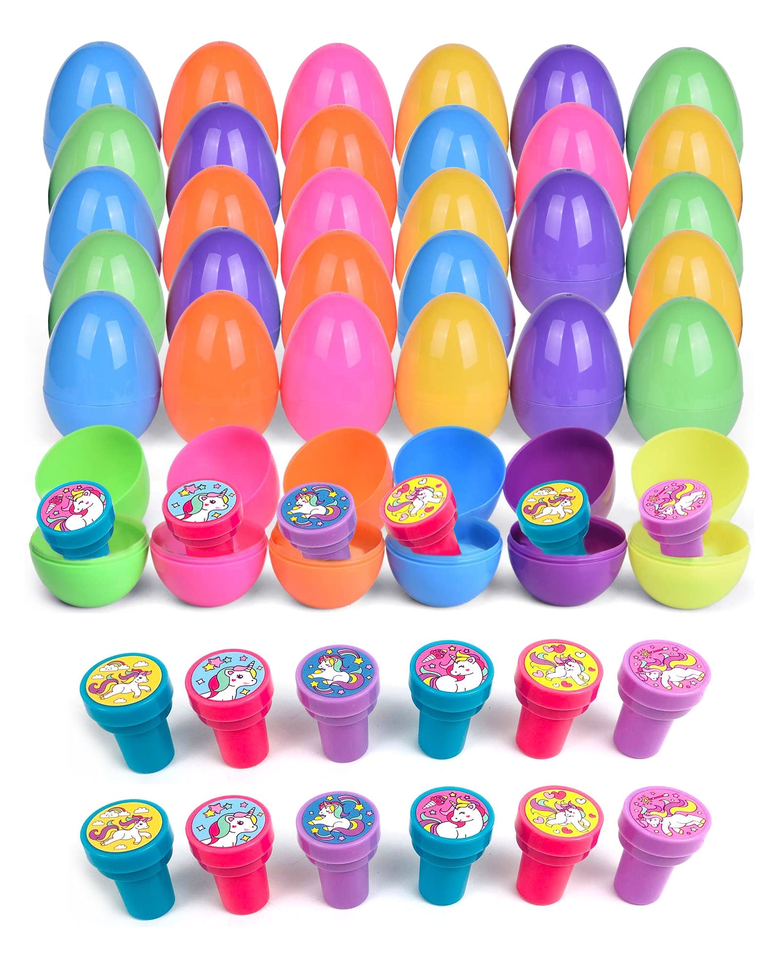 Easter Eggs With Unicorn Stampers- 36 Pack