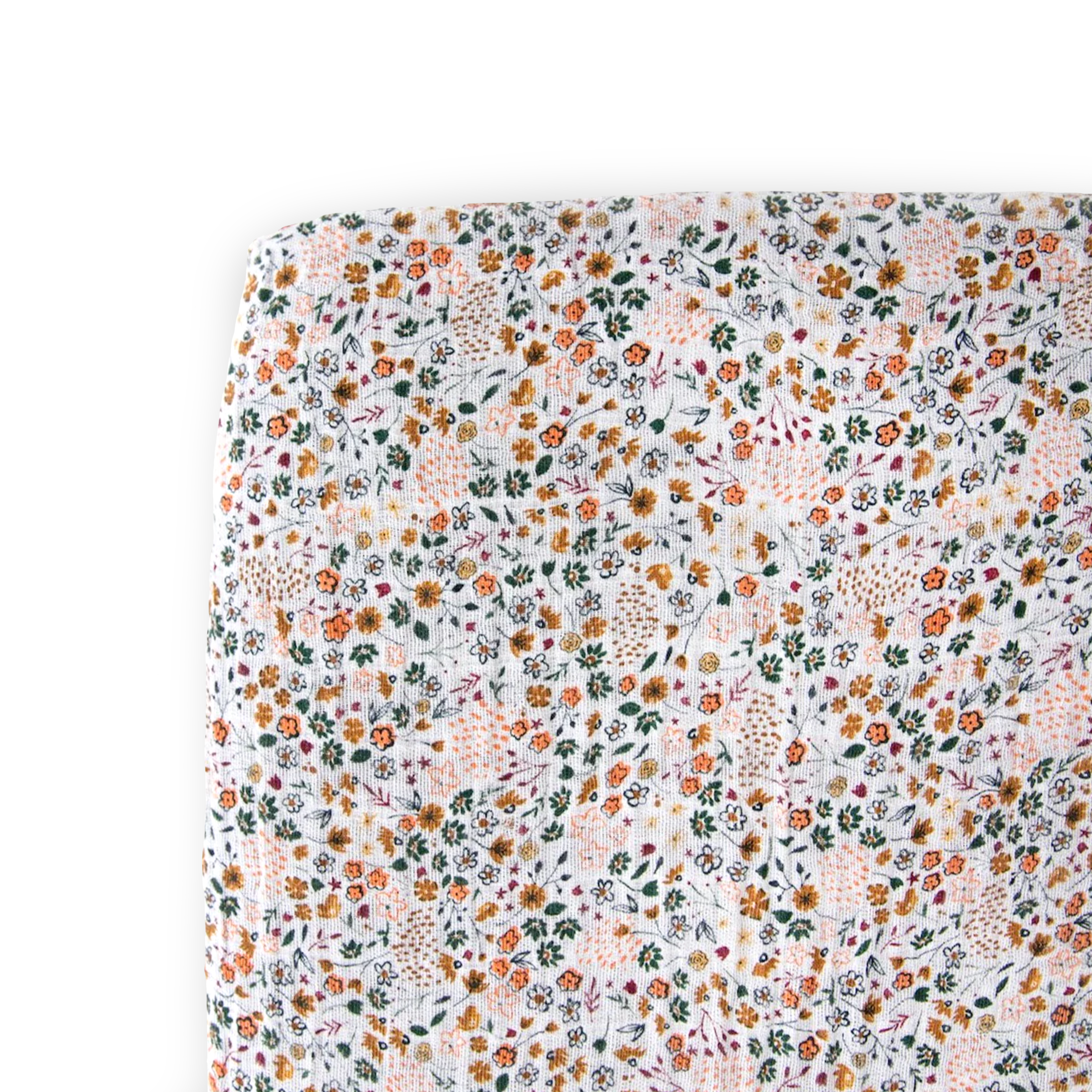 Cotton Muslin Crib Sheet - Pressed Petals