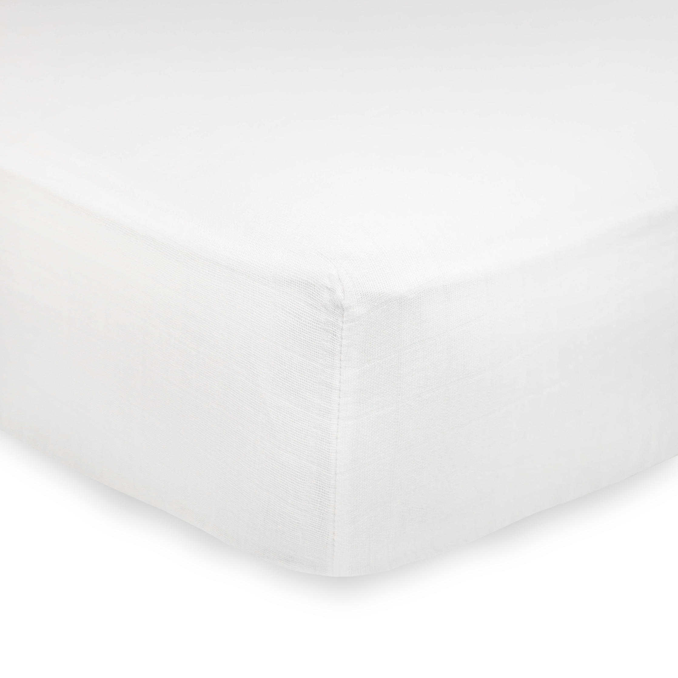 Organic Cotton Muslin Crib Sheet - White