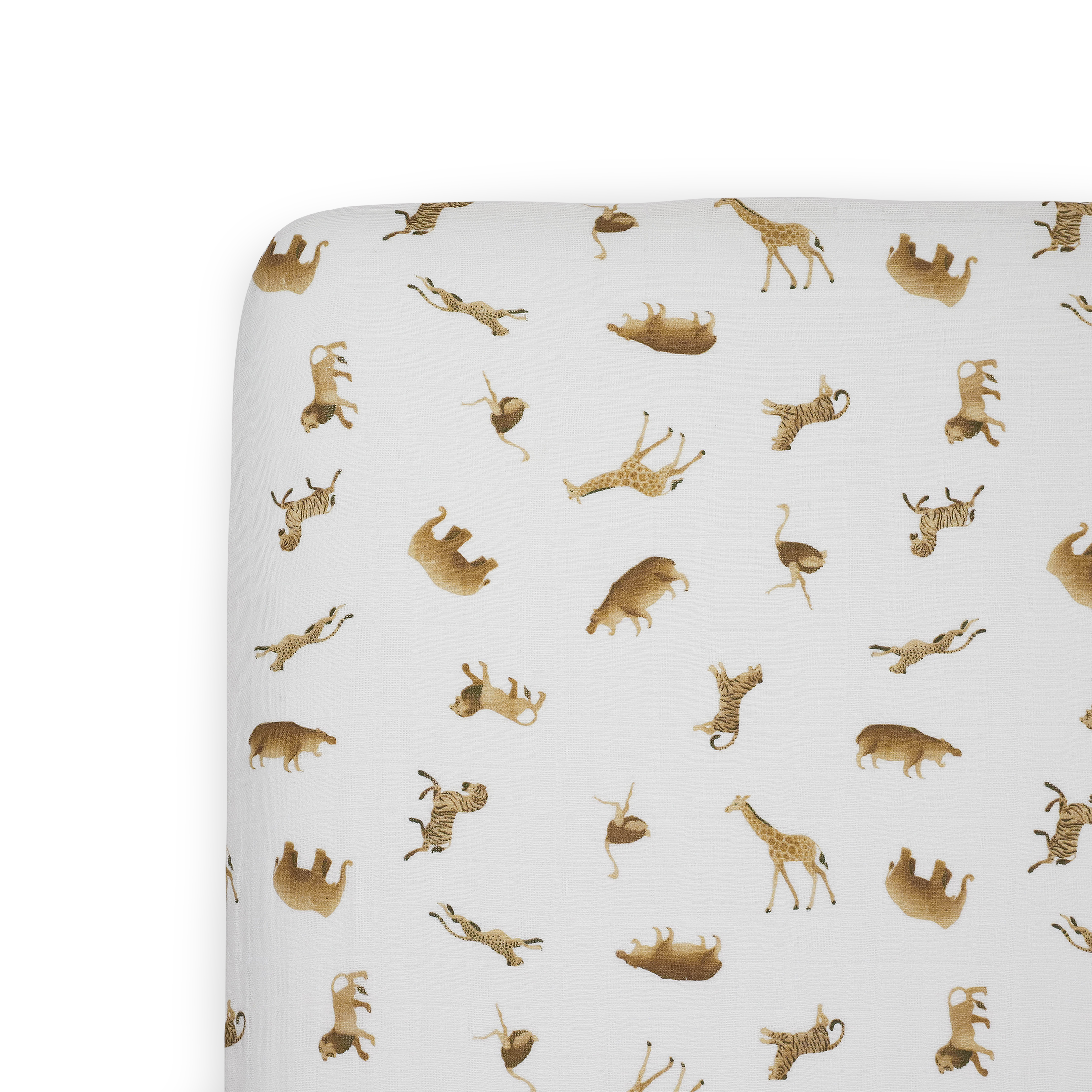 Organic Cotton Muslin Crib Sheet - Animal Crackers