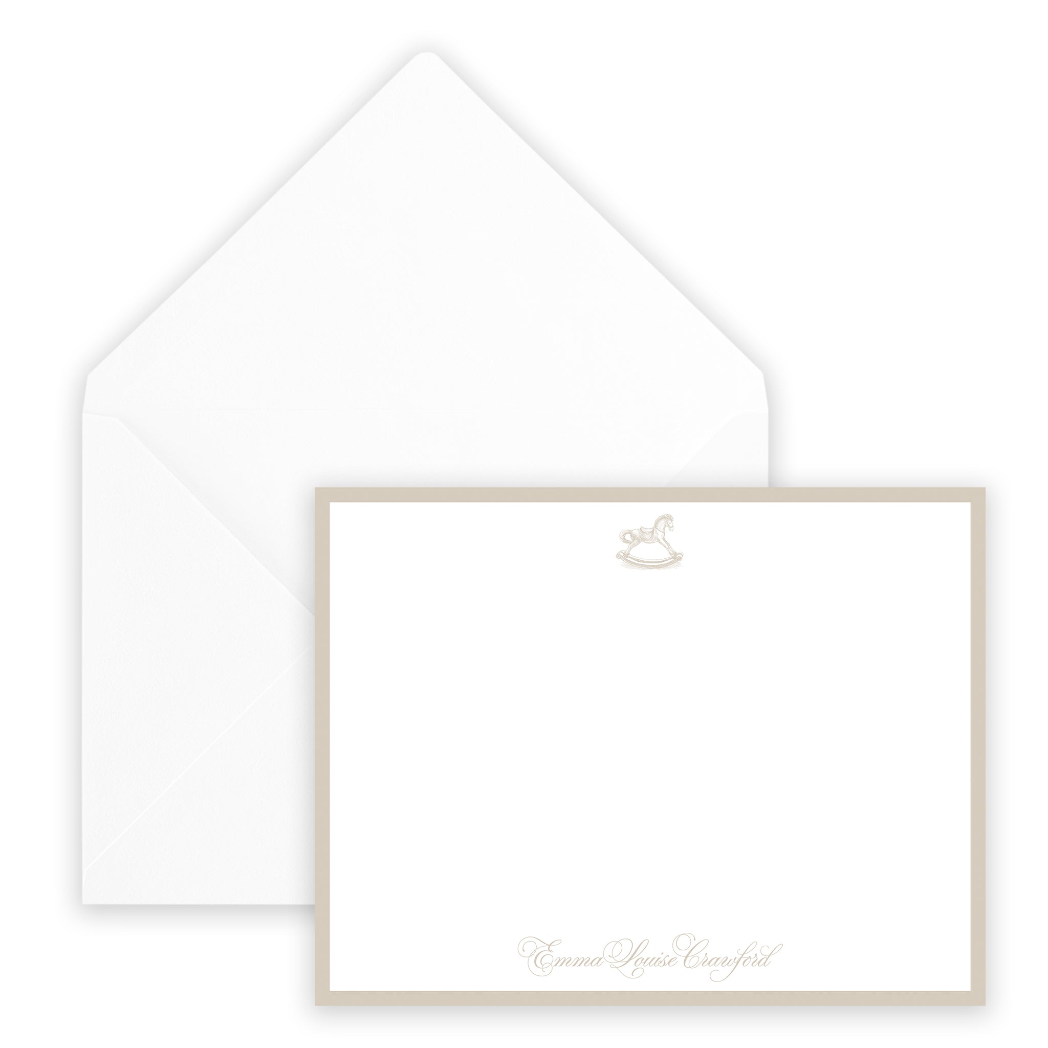 Taupe Rocking Horse Notecard