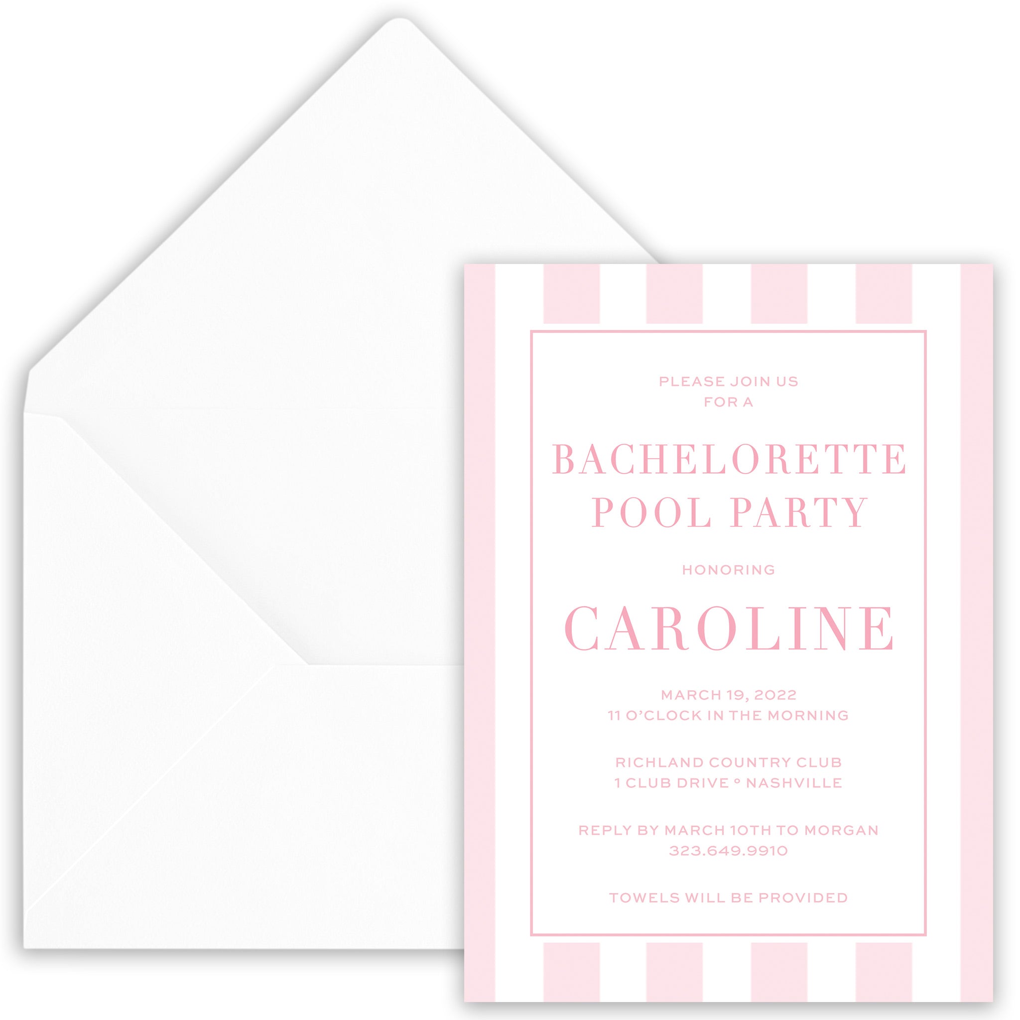 Cabana Stripe Party Invitation