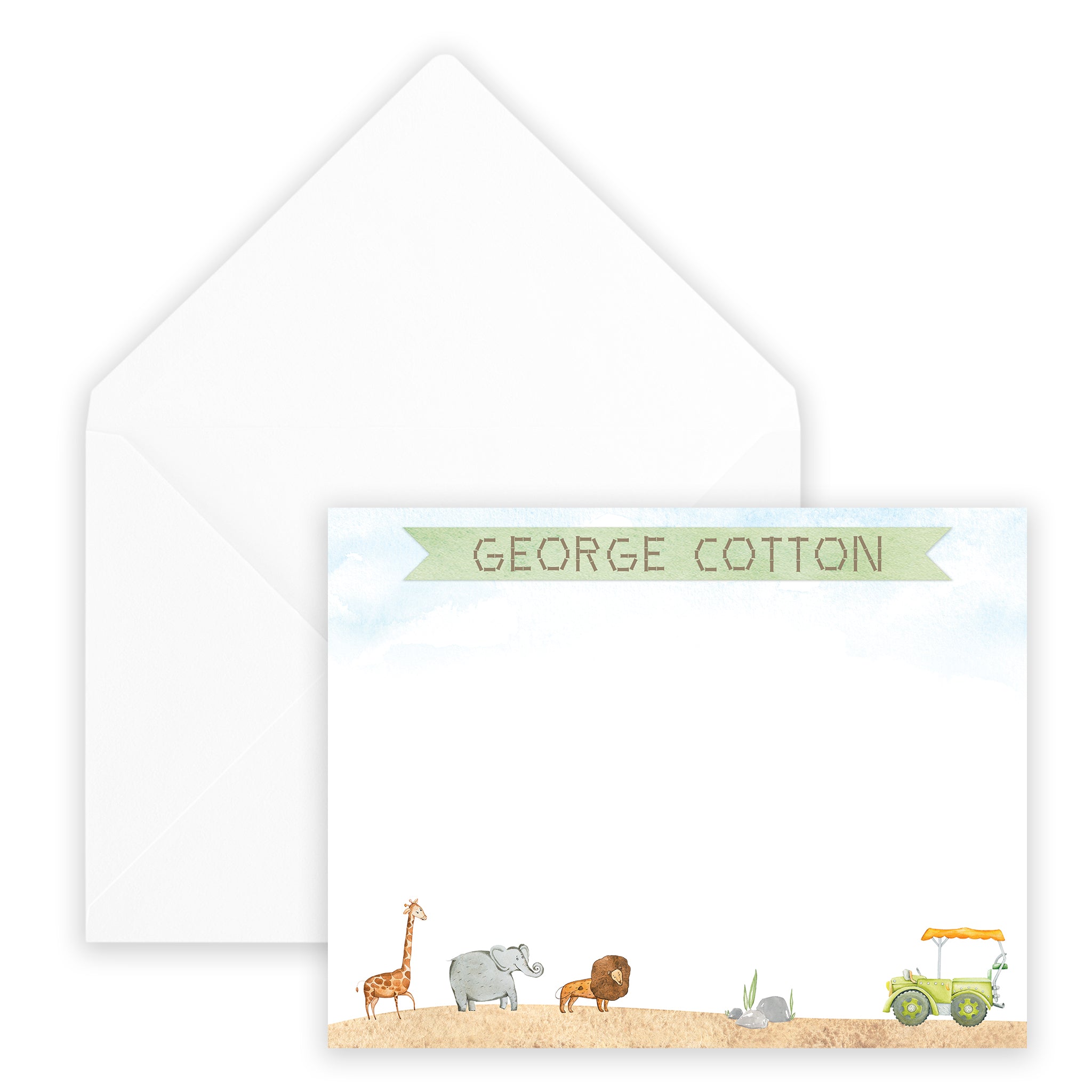 Safari Personalized Notecard