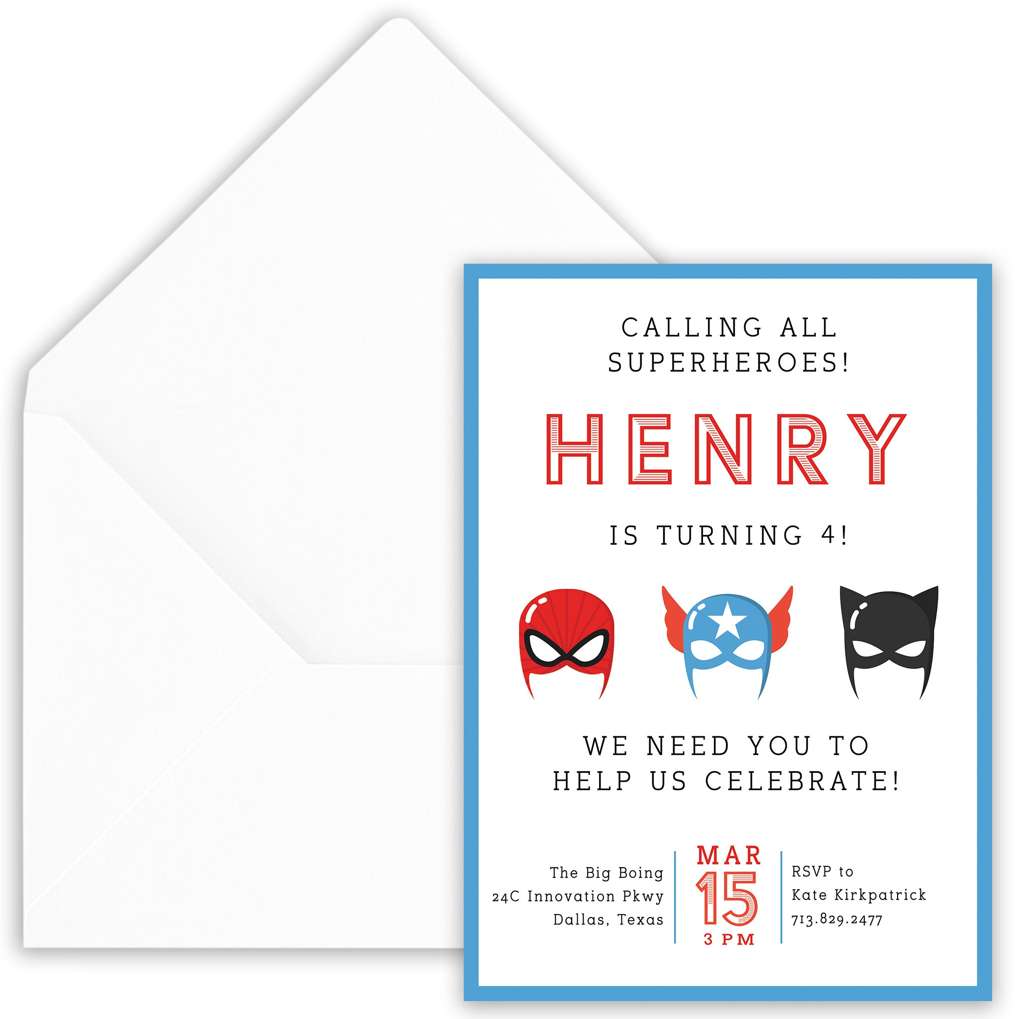 Superhero Birthday Invitation