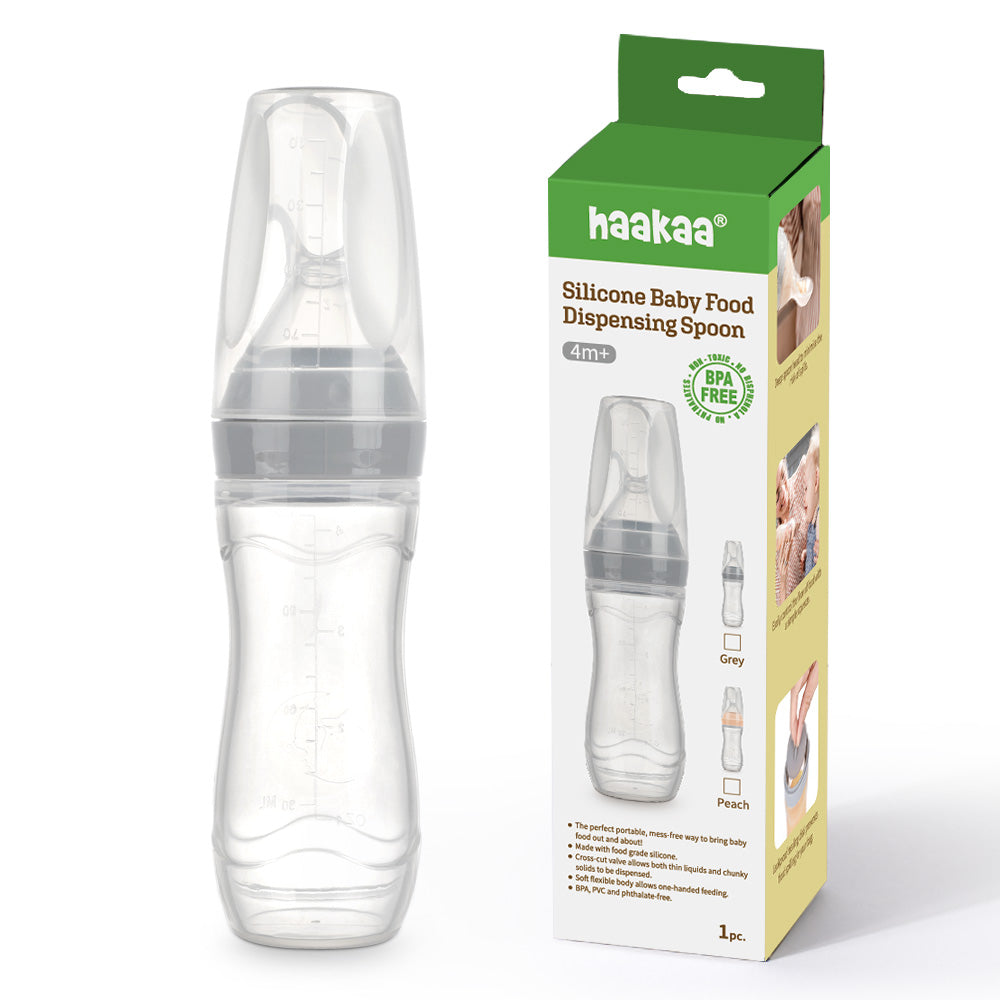 Haakaa Silicone Baby Food Dispensing Spoon With Cap 1 Pk