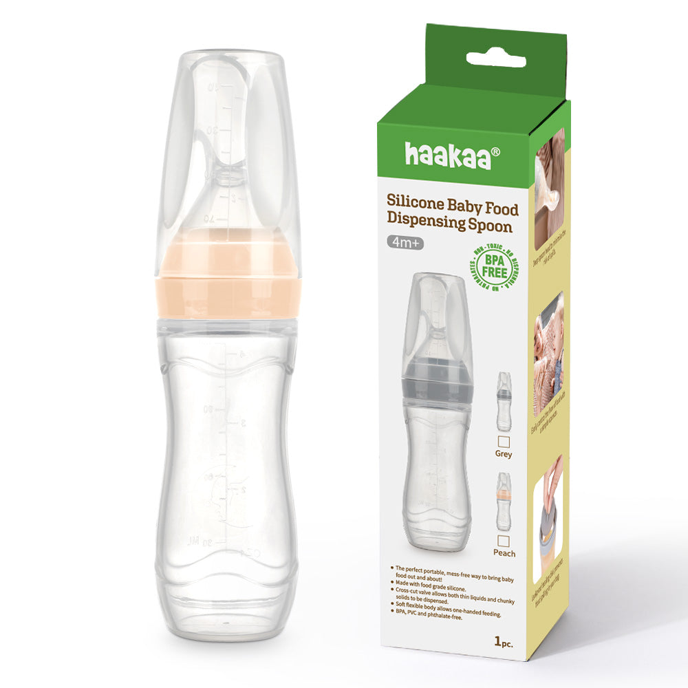 Haakaa Silicone Baby Food Dispensing Spoon With Cap 1 Pk