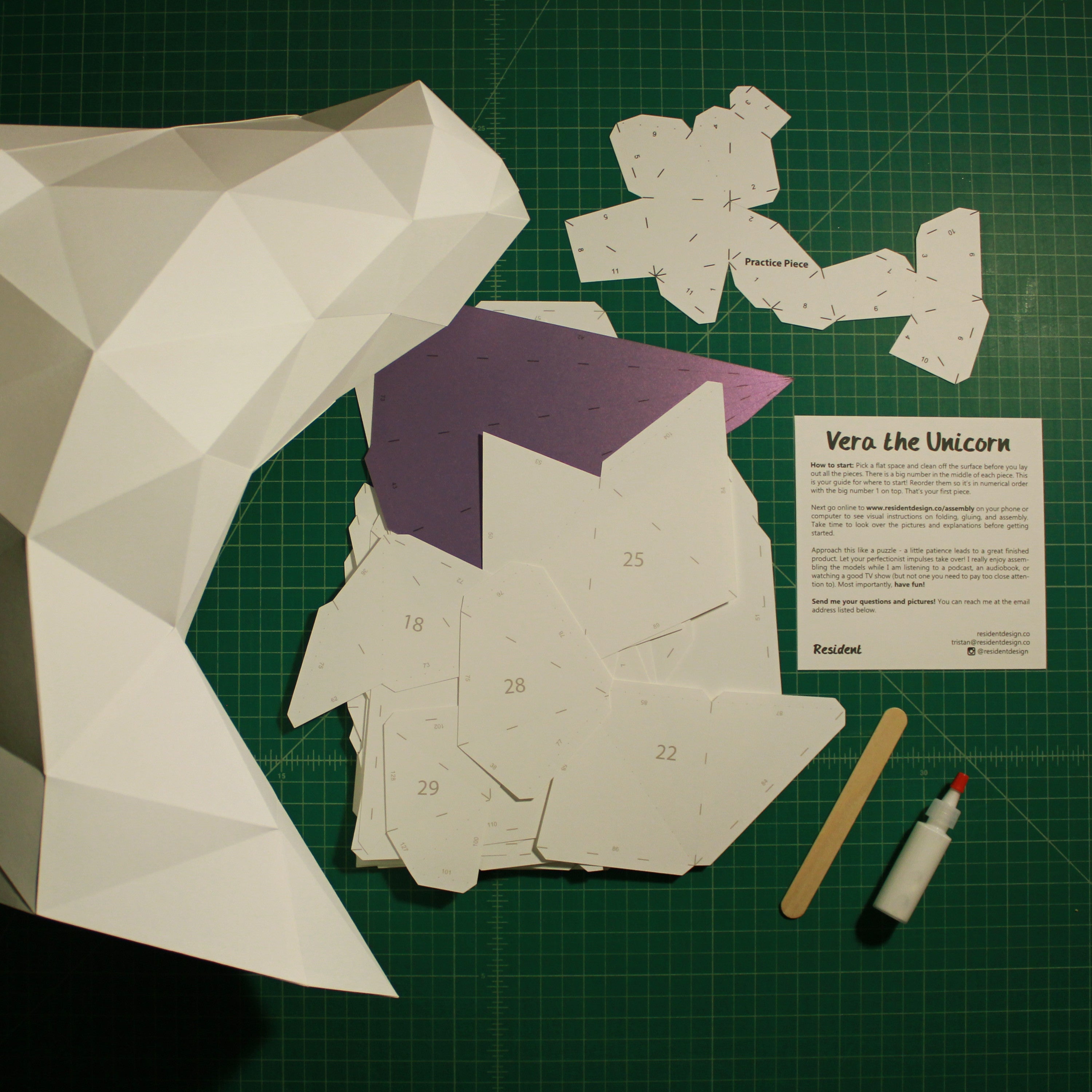Vera The Unicorn | Diy Paper Craft Animal Kit