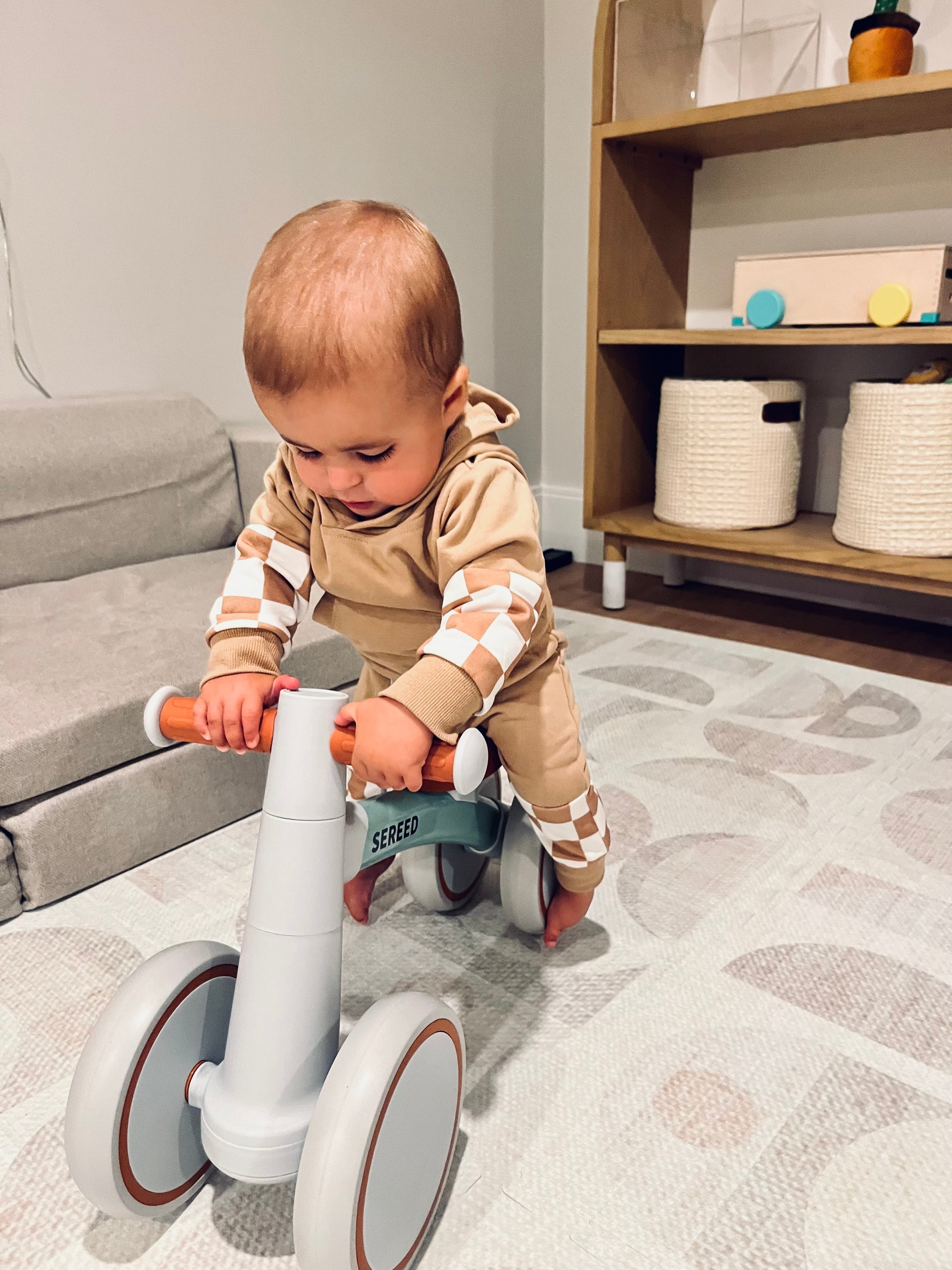 Ace Jogger Set | Neutral Checkered Toddler Outfit