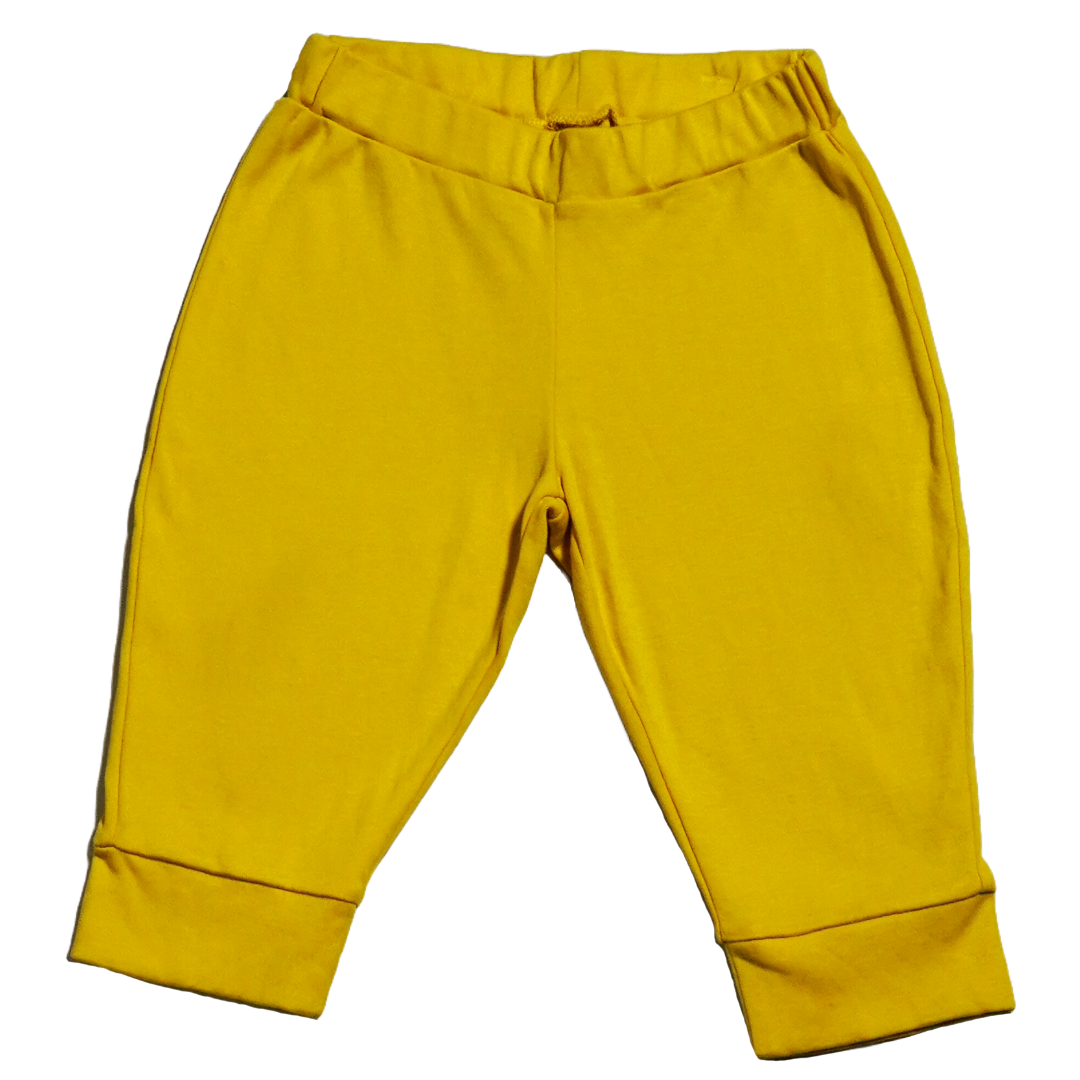 Cotton Jogger Pants In Misted Yellow