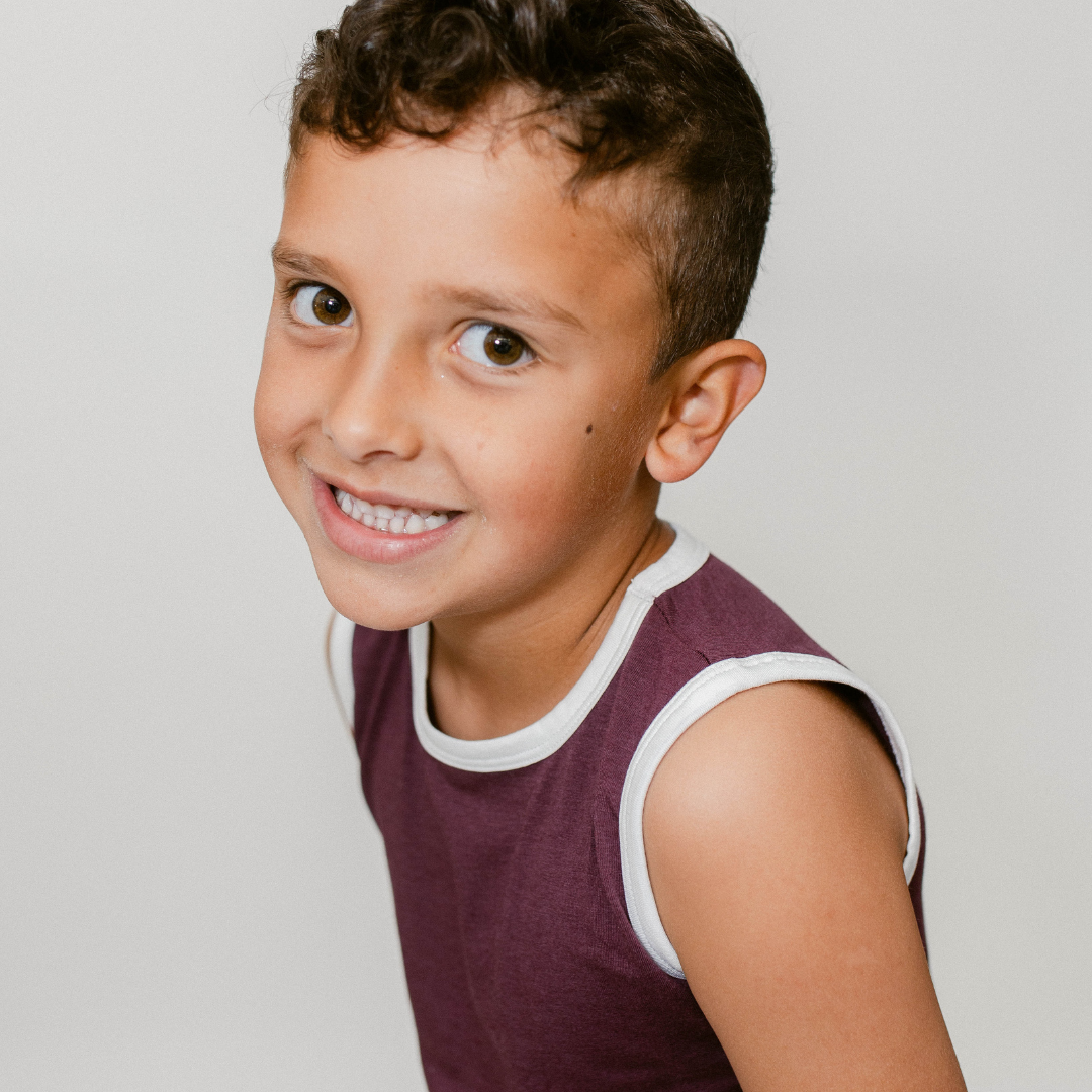 Muscle Tank Top In Burgundy Mist