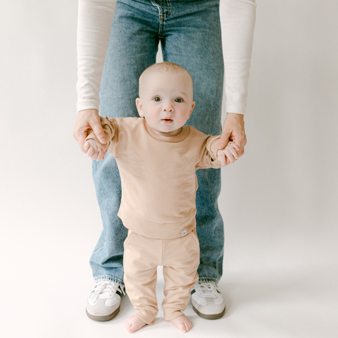 Leisure Sweat Set In Beige