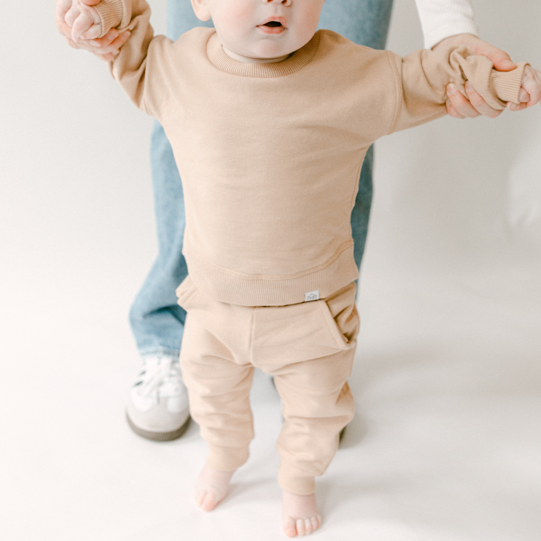 Leisure Sweat Set In Beige