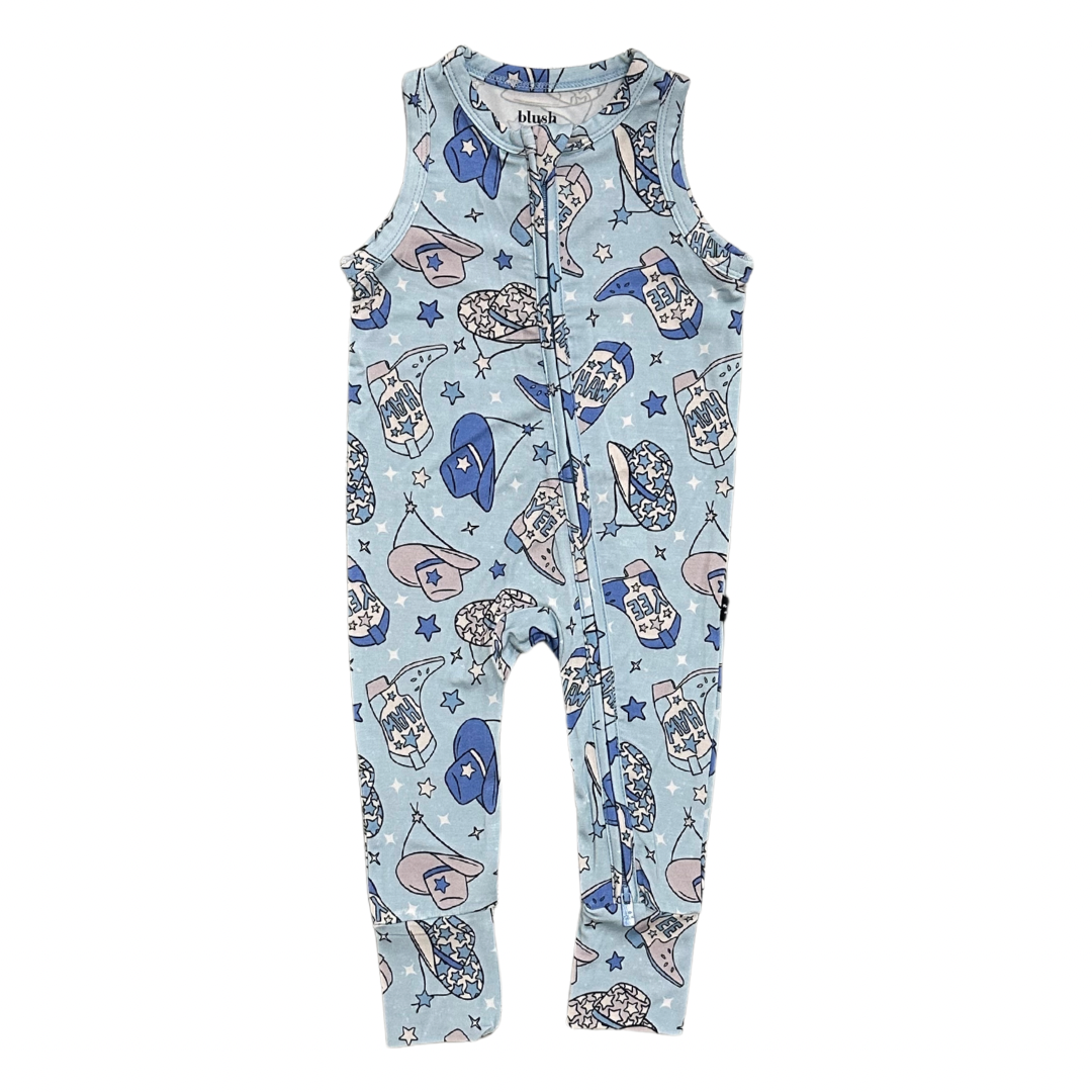Yee Haw (blue) - Sleeveless Zippy