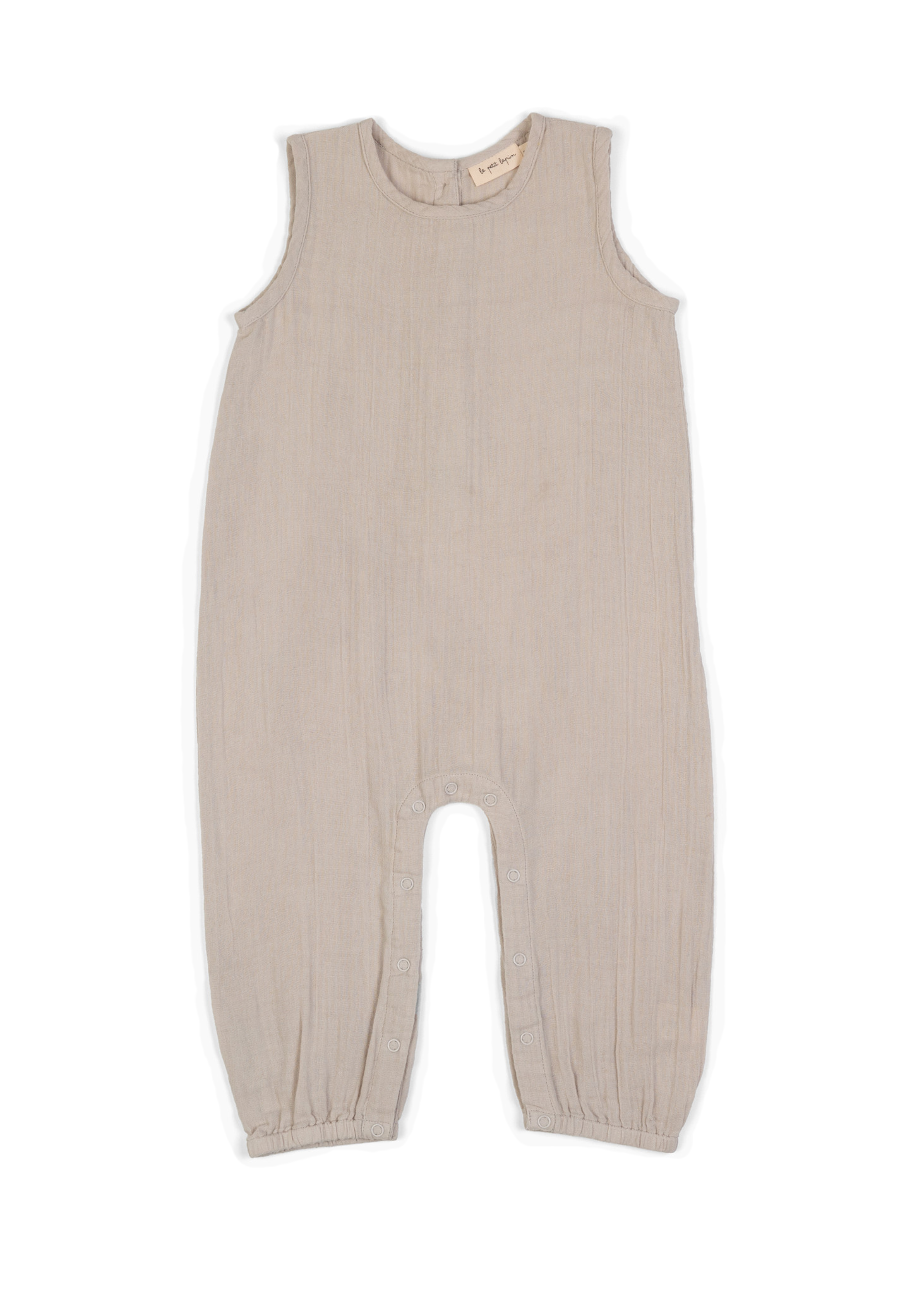 Muslin Cotton Unisex Sleeveless Jumpsuit | Pewter
