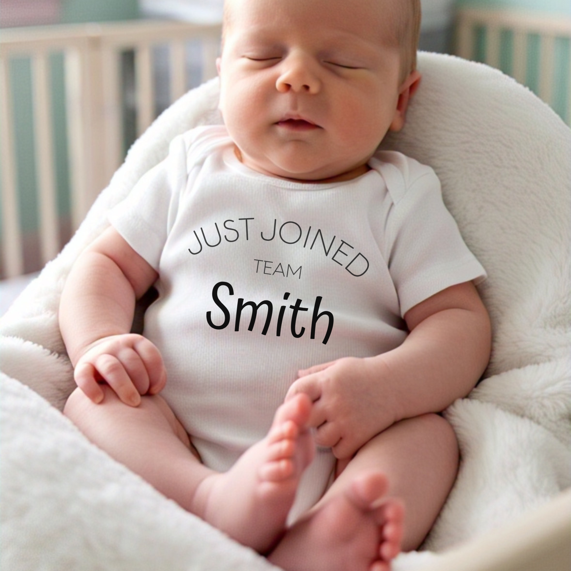 Custom “just Joined Team” Bodysuit