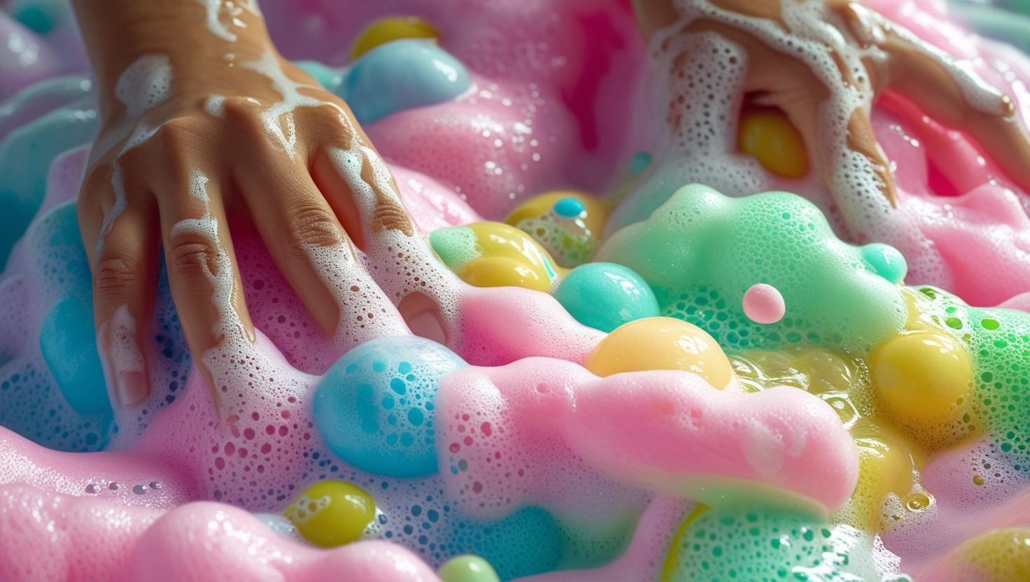 Non-toxic Colorful Foaming Hand Soap. Purple Foam Lavender Scented