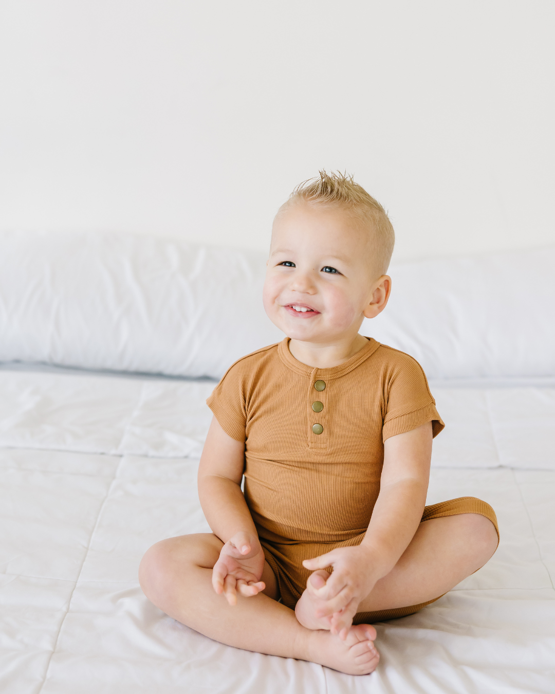 Camel Ribbed Romper