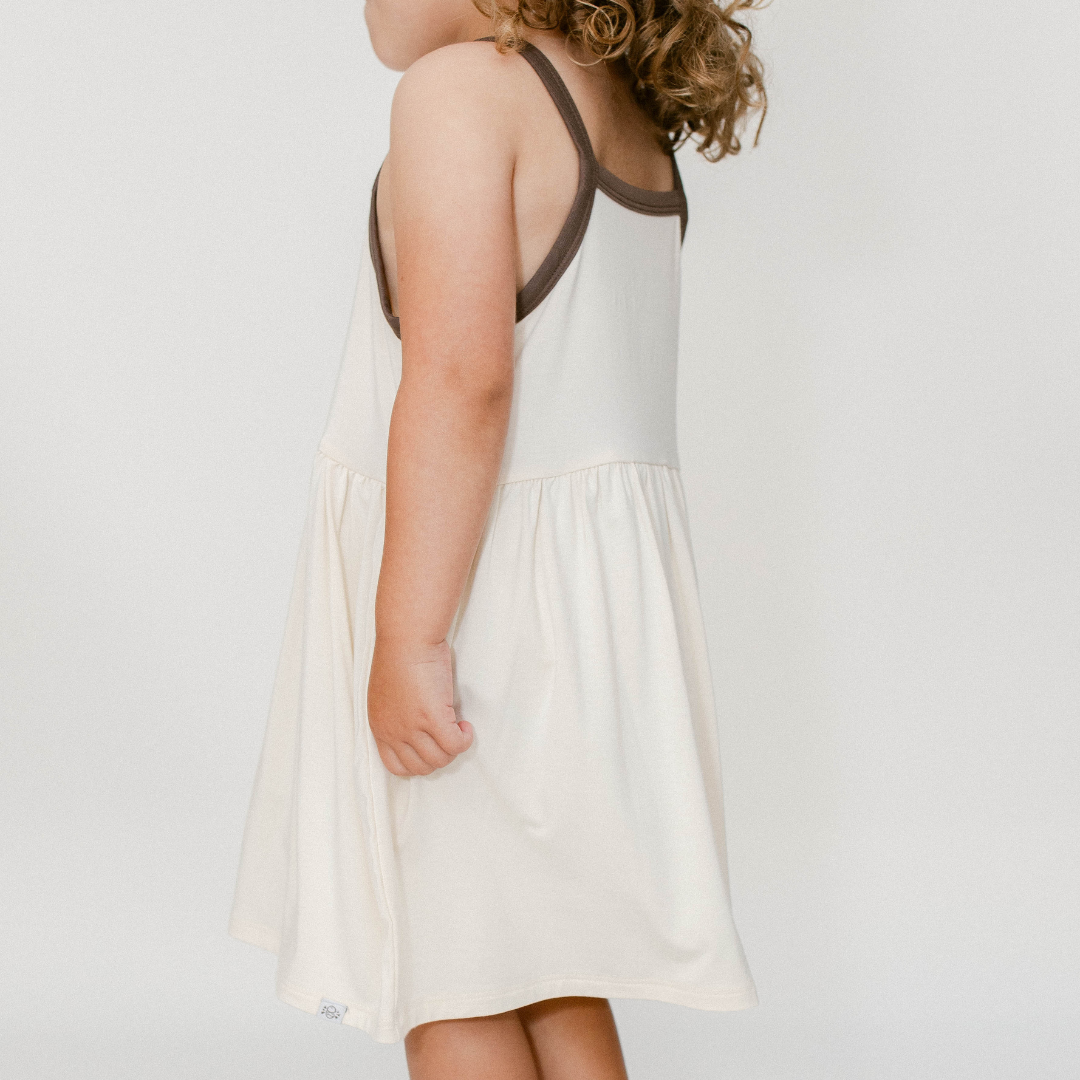 The Willow Strappy Dress In Coconut Cream