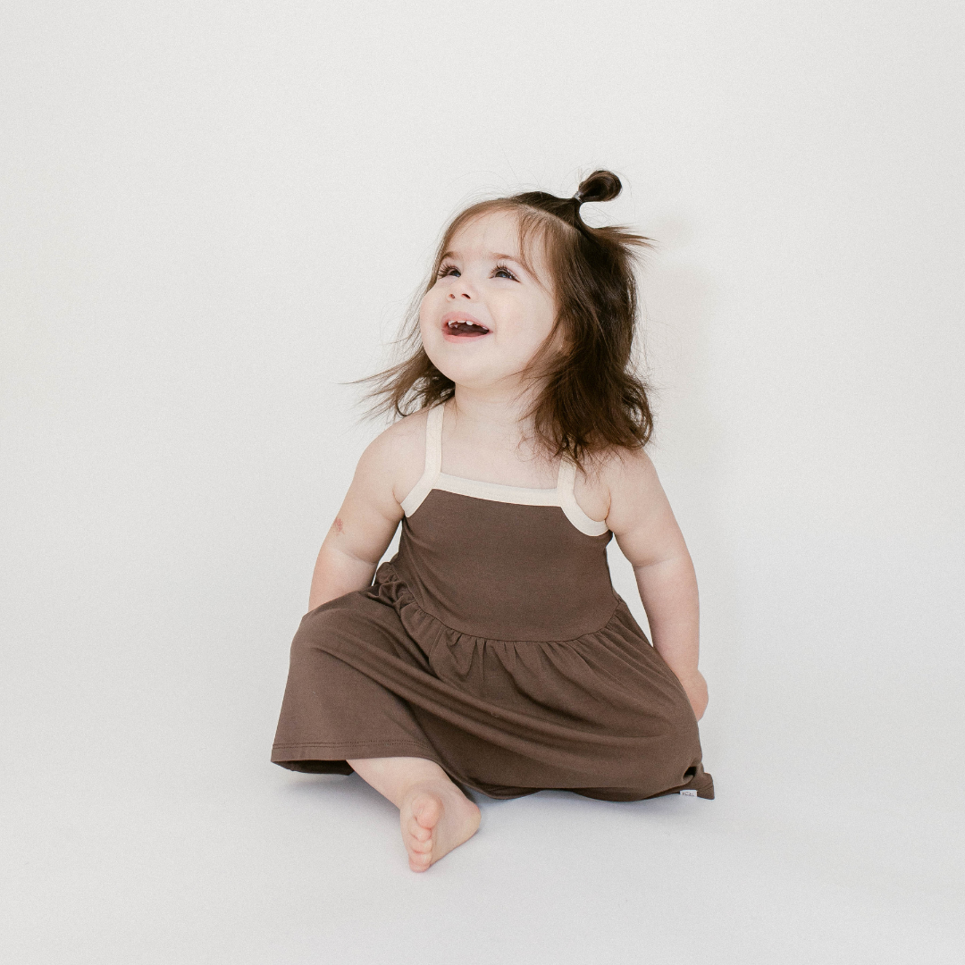 The Willow Strappy Dress In Rain Drum