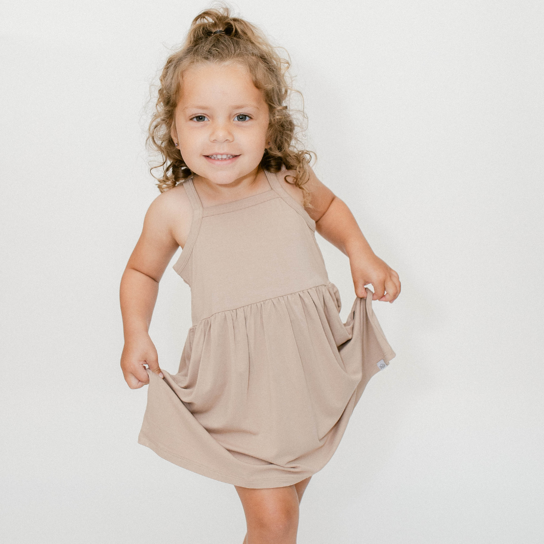 The Willow Strappy Dress In Driftwood