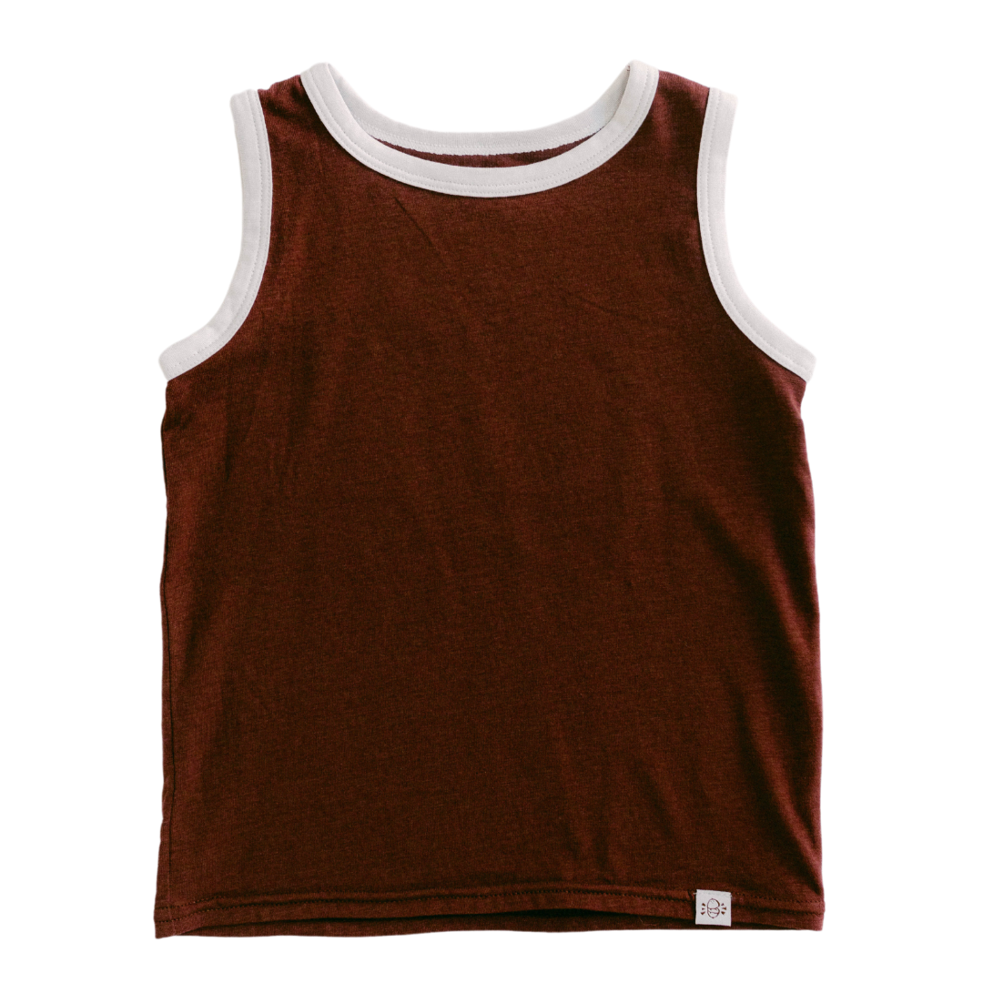 Muscle Tank Top In Burgundy Mist