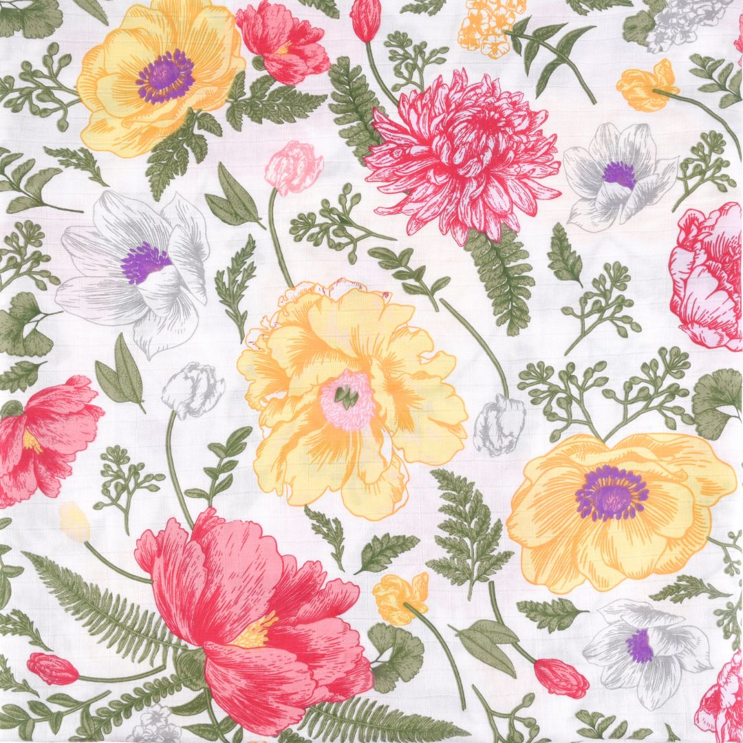 Bamboo Viscose Muslin Swaddle Floral Blanket