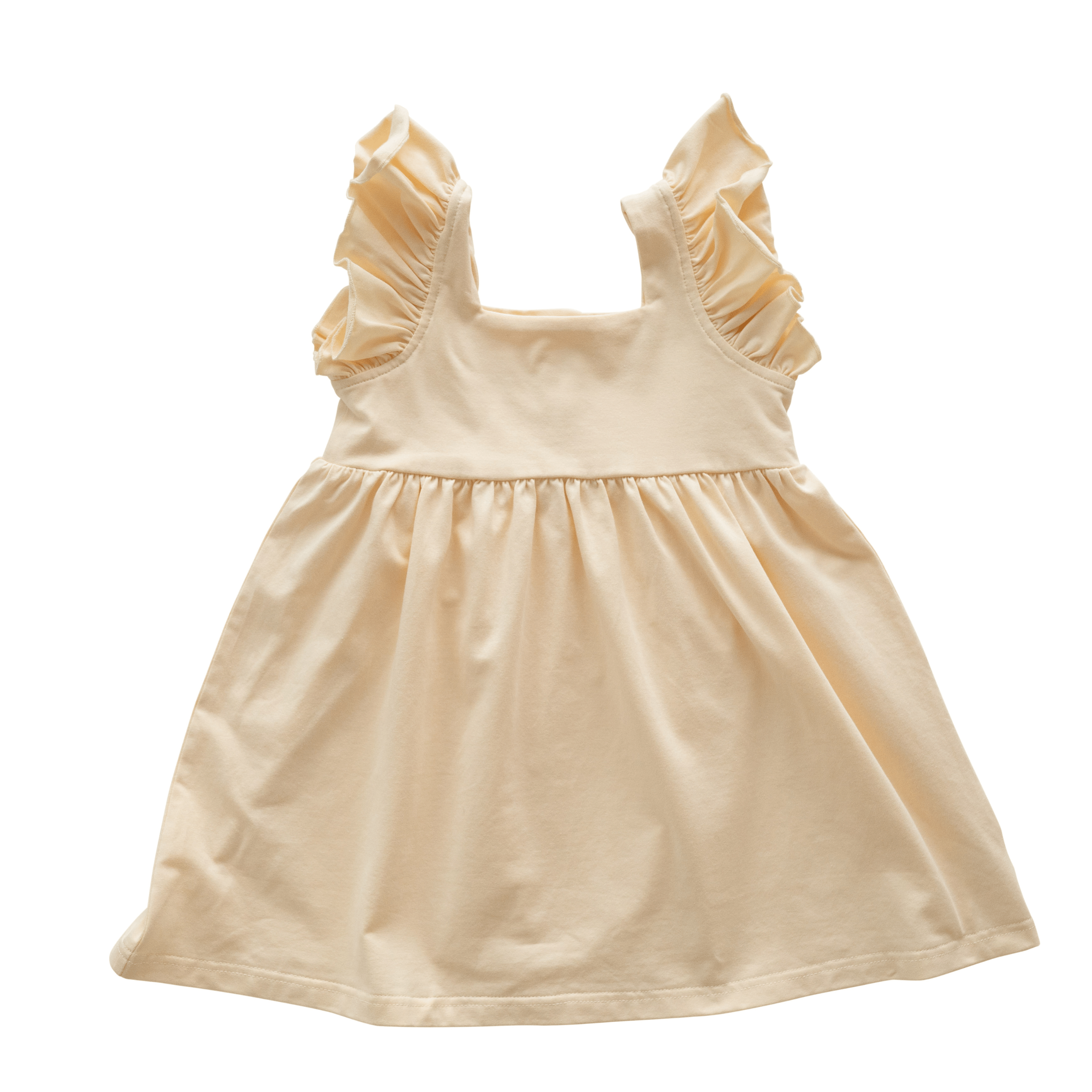 Organic Cotton Flutter Dress – Lemonade Yellow