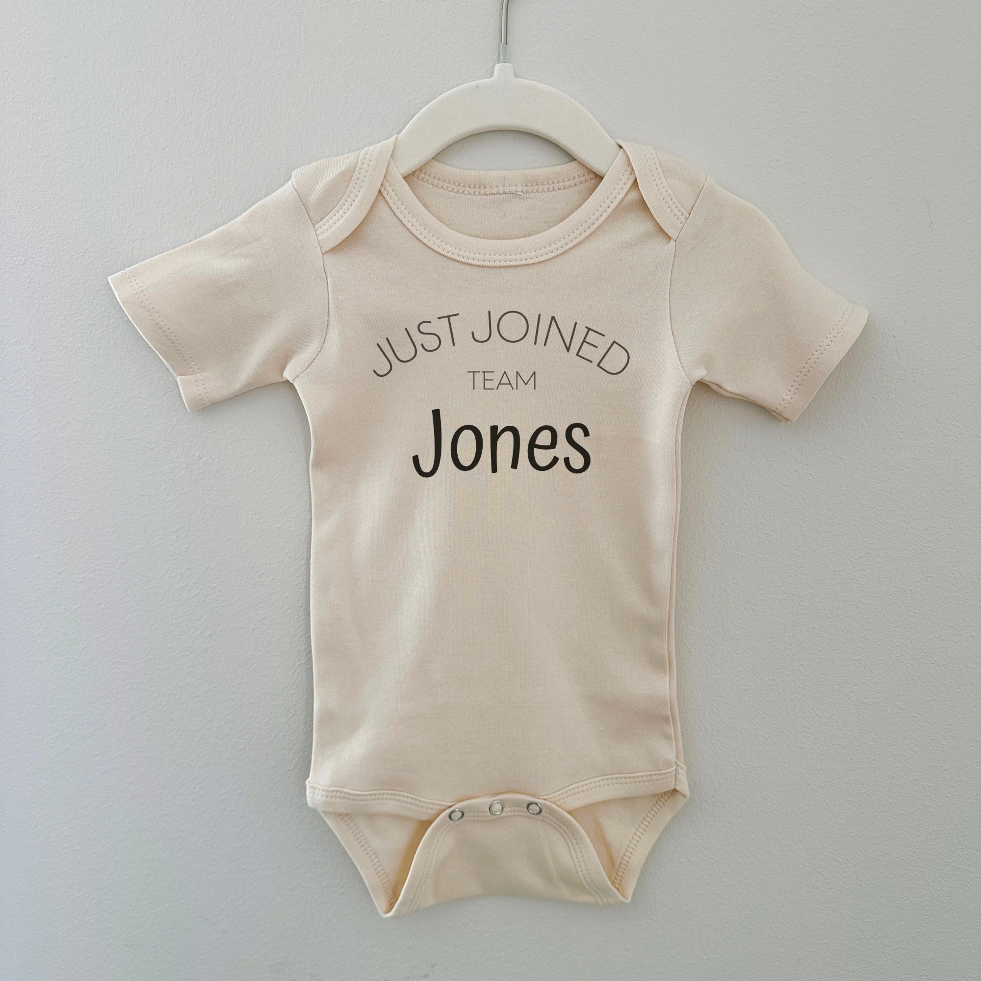 Custom “just Joined Team” Bodysuit
