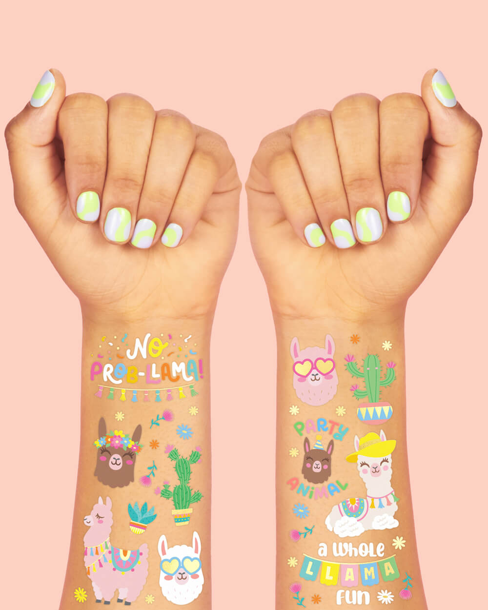 No Prob-llama Tats - 46 Foil Temporary Tattoos