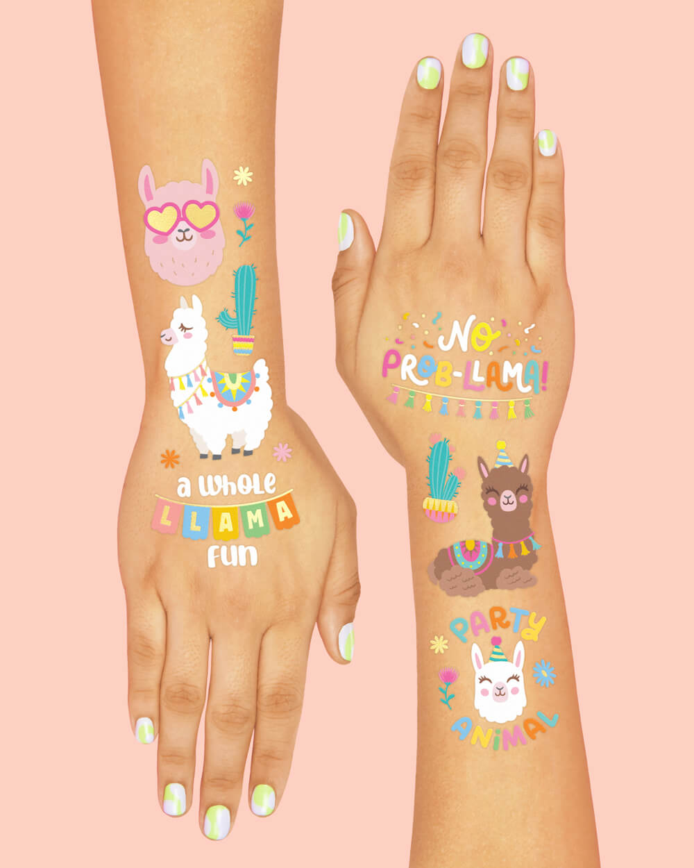 No Prob-llama Tats - 46 Foil Temporary Tattoos