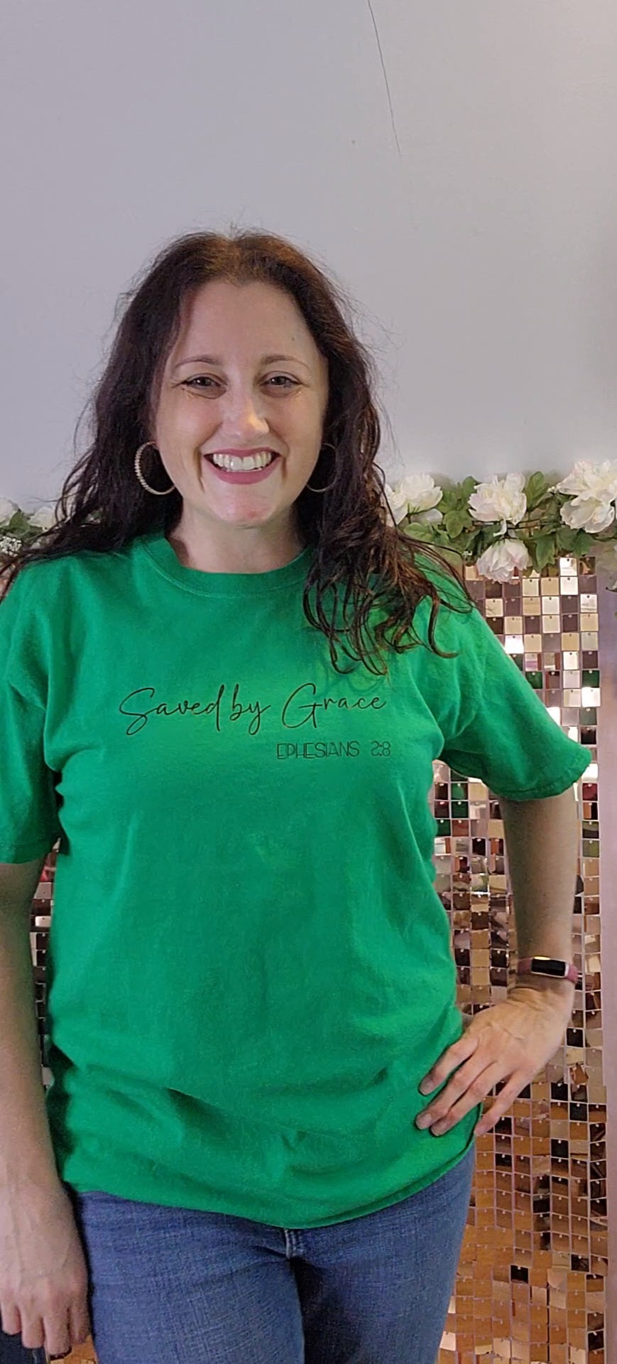 Pre-order- Saved By Grace- Handwritting Tee- Handmade