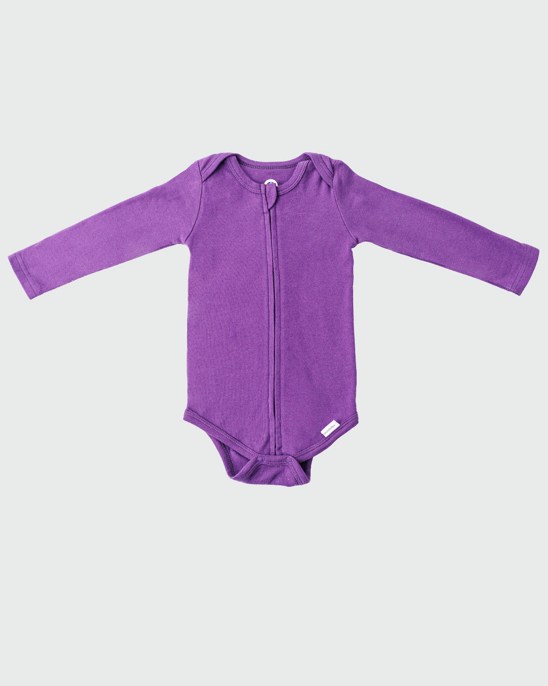 Long Sleeve Zipper Bodysuit In Violet, 6-9m