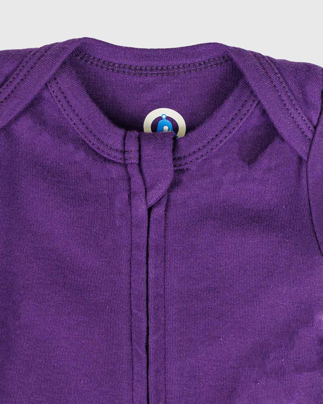 Short Sleeve Zipper Bodysuit In Violet, 9-12m