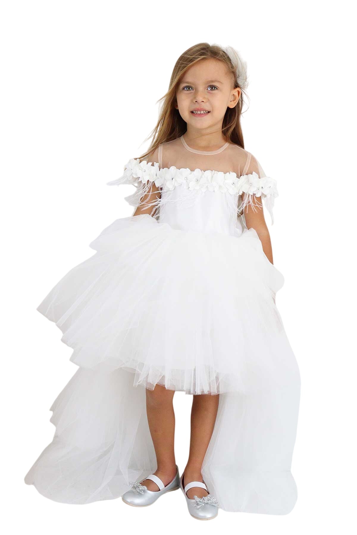 Violet White Party Dress - Layered