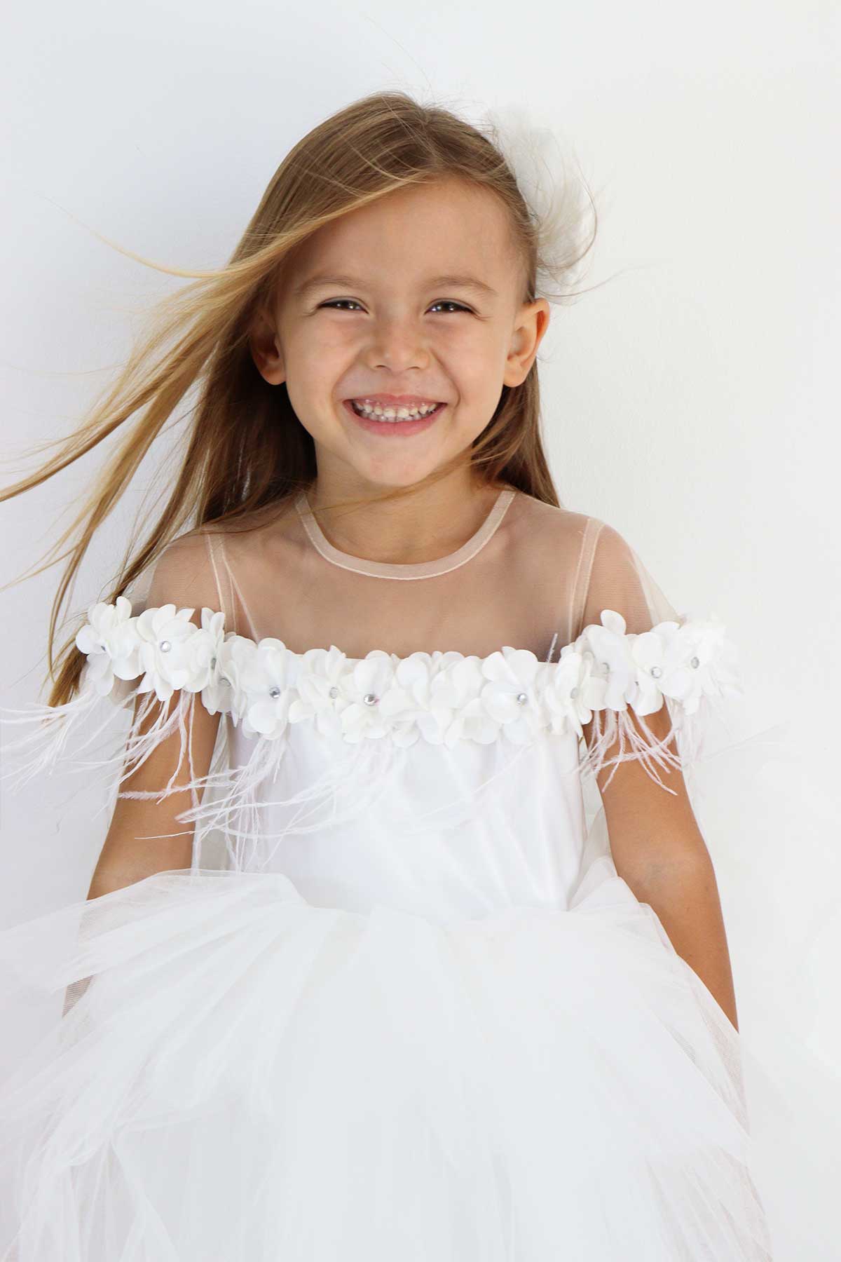 Violet White Party Dress - Layered