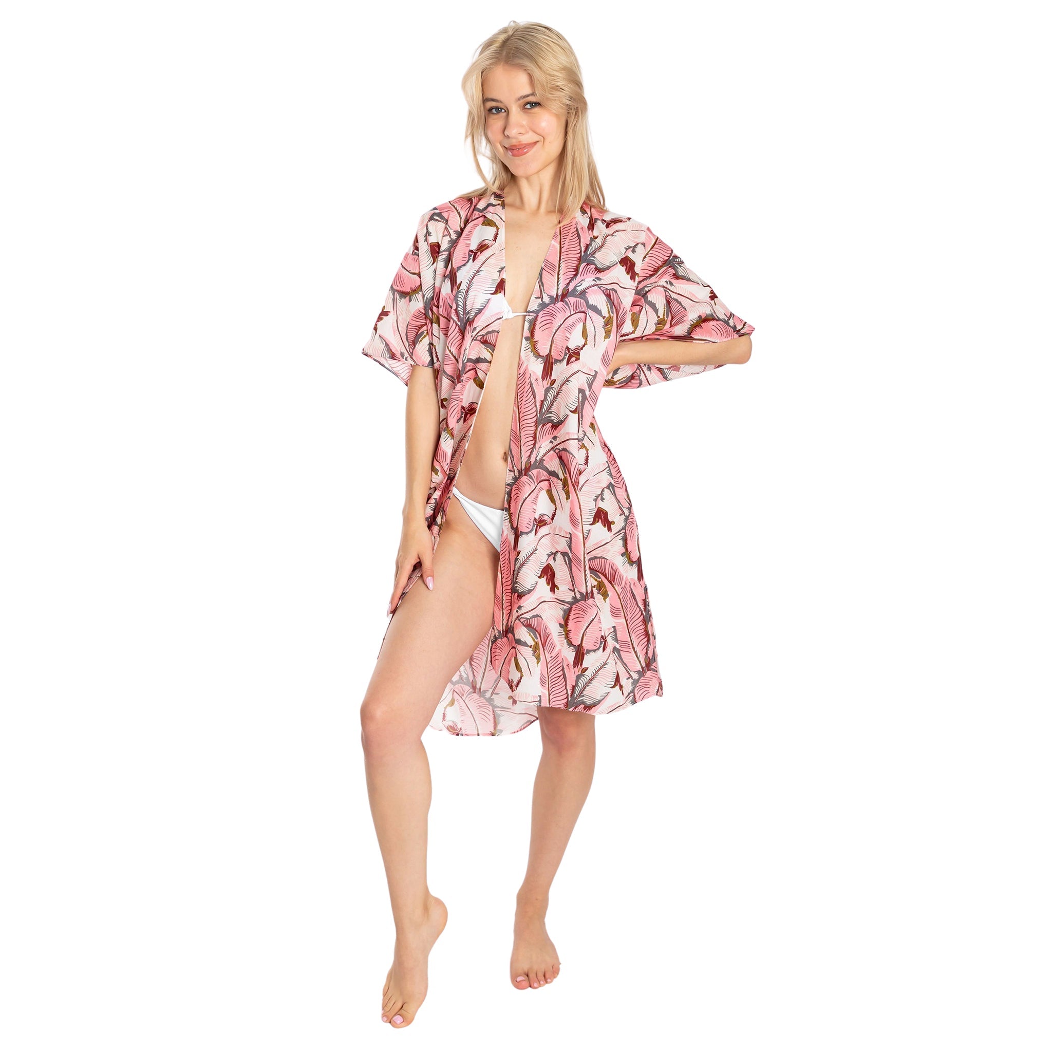Women's Pink Martinique® Banana Leaf Cover Up