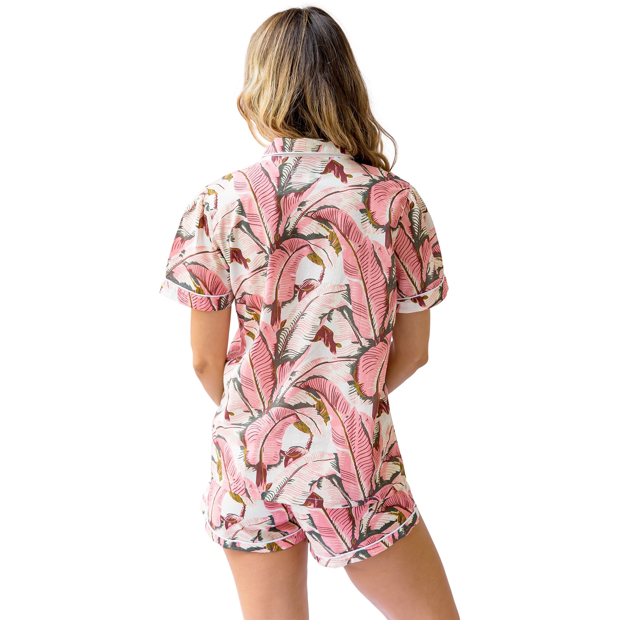 Women's Pink Martinique® Banana Leaf Shirt + Boxer Set