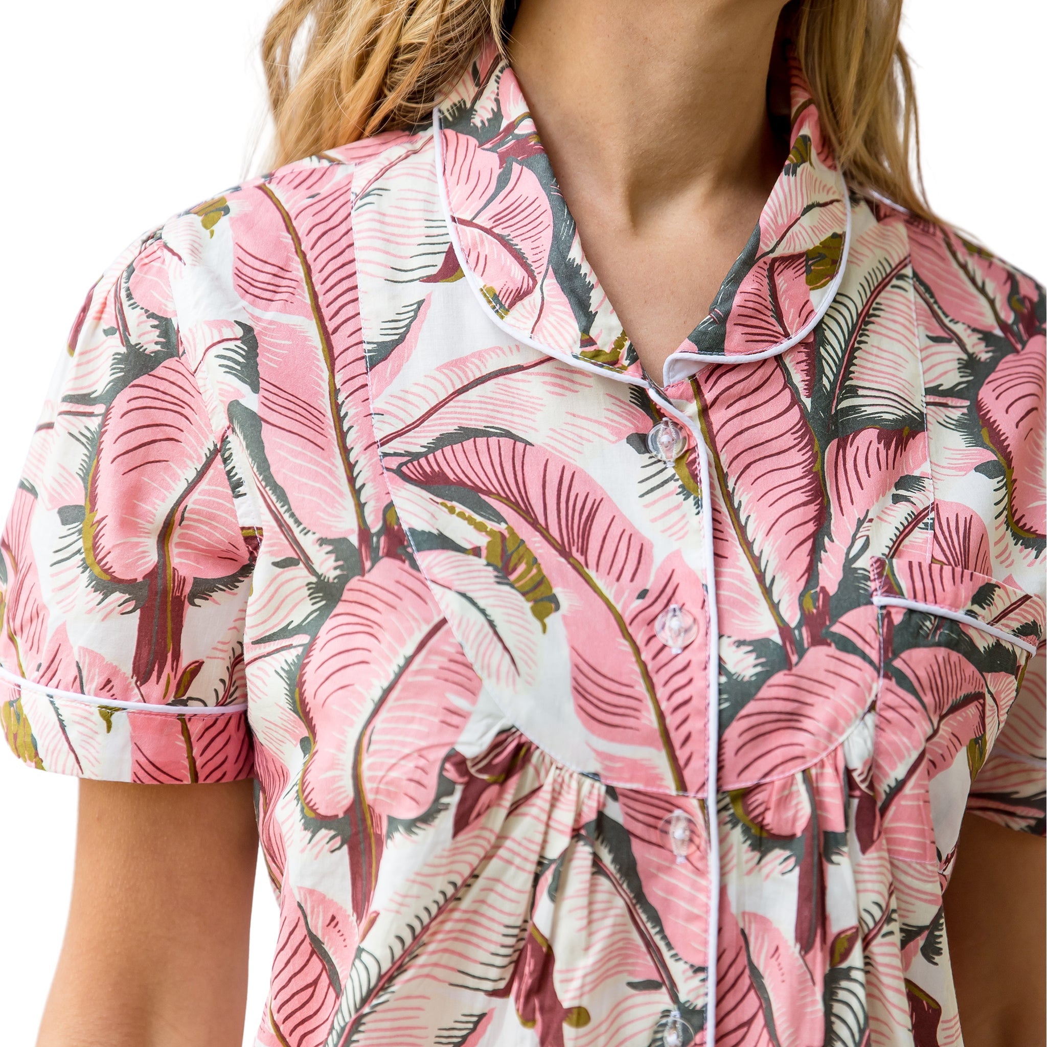 Women's Pink Martinique® Banana Leaf Shirt + Boxer Set