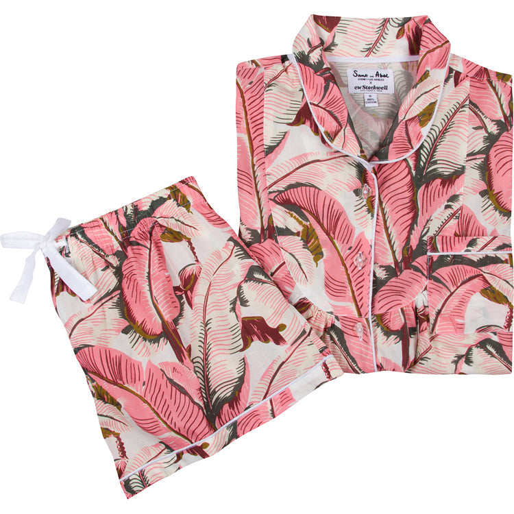 Women's Pink Martinique® Banana Leaf Shirt + Boxer Set