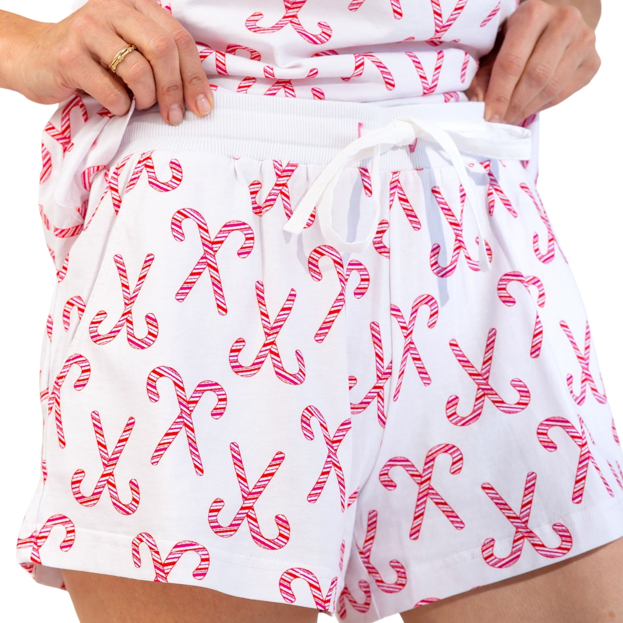 Women's Candy Cane Short Pj Set