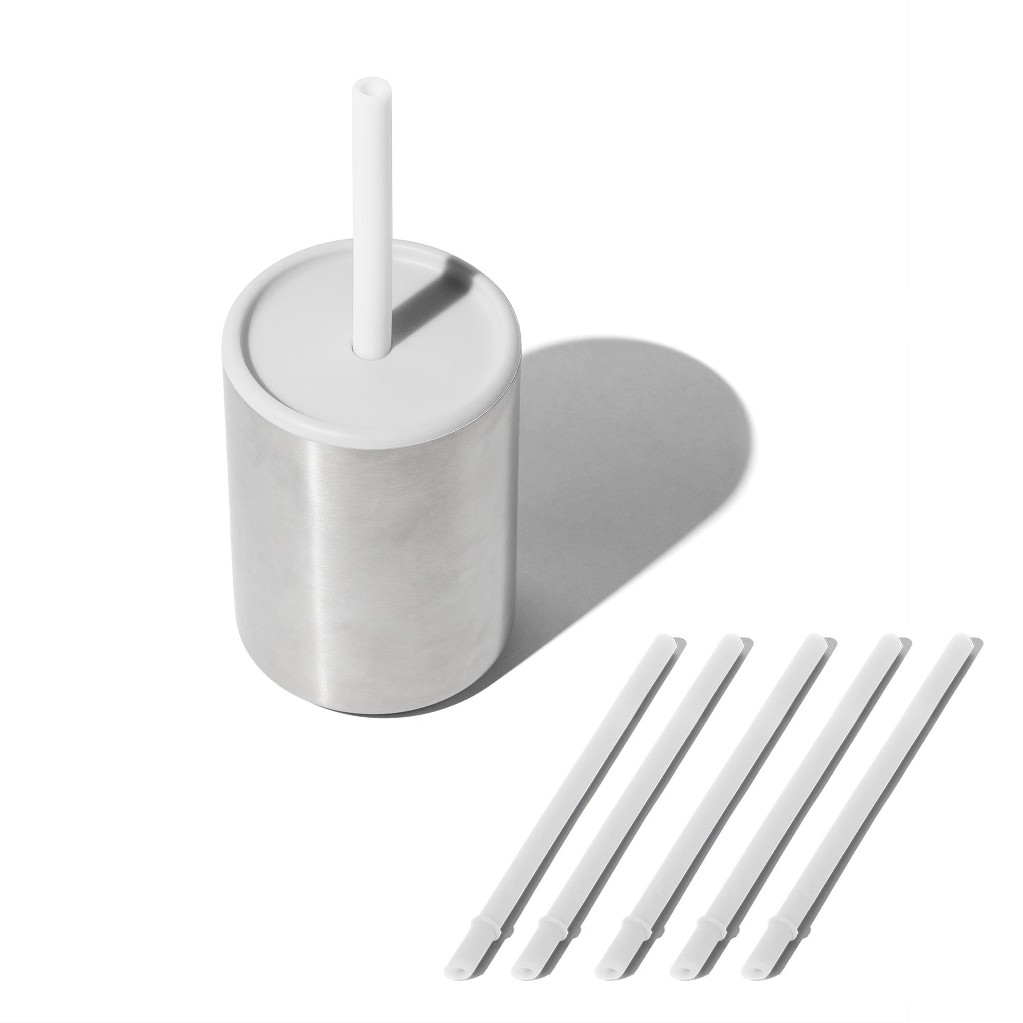 8 Oz. Avanchy Stainless Steel Baby Toddler Spill Proof Cup With Straw
