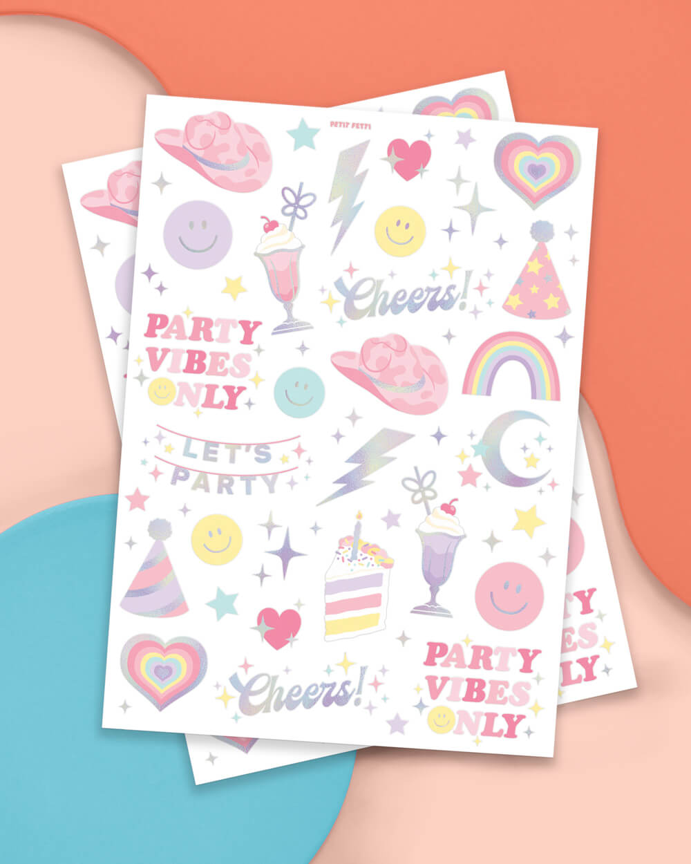 Preppy Pastel Tats - 50 Foil Temporary Tattoos